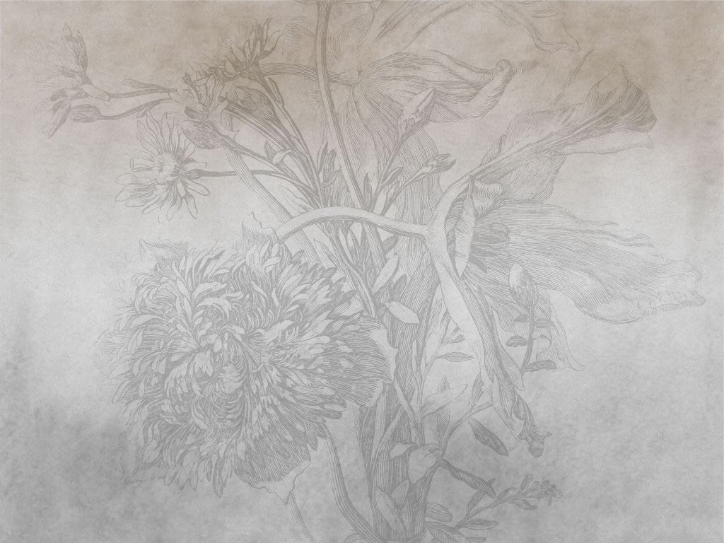 TAPETA GREY OMBRE FLOWER OD WALL ART
