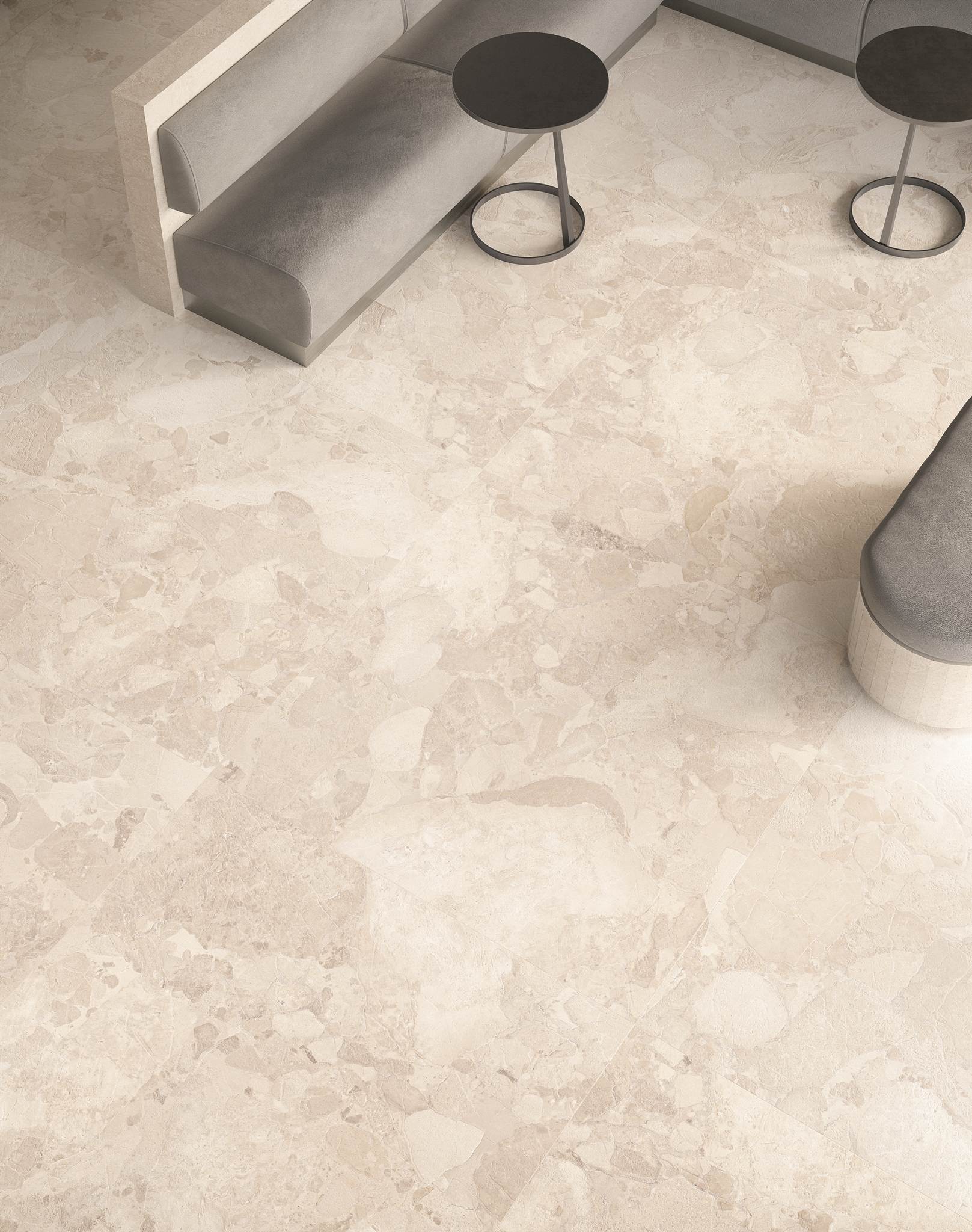 PŁYTKA CERAMICZNA MATERA STONE SASSI WHITE SILKTECH 120 X 120 CM OD ERGON