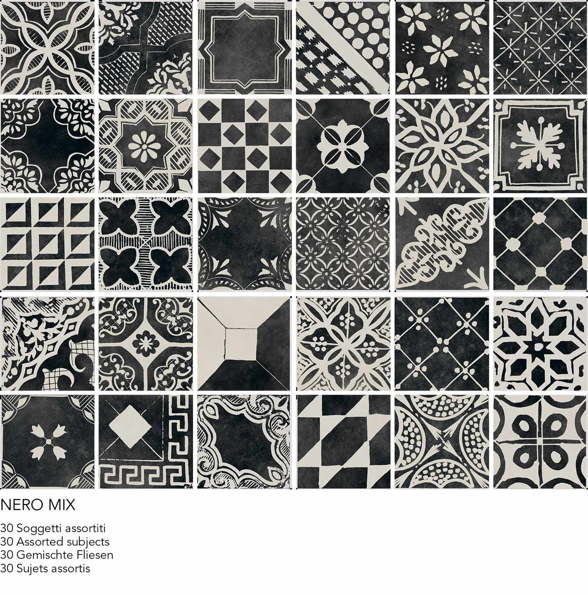 PŁYTKA CERAMICZNA RIGGIOLE NERO   MIX 20 X 20 CM OD COEM