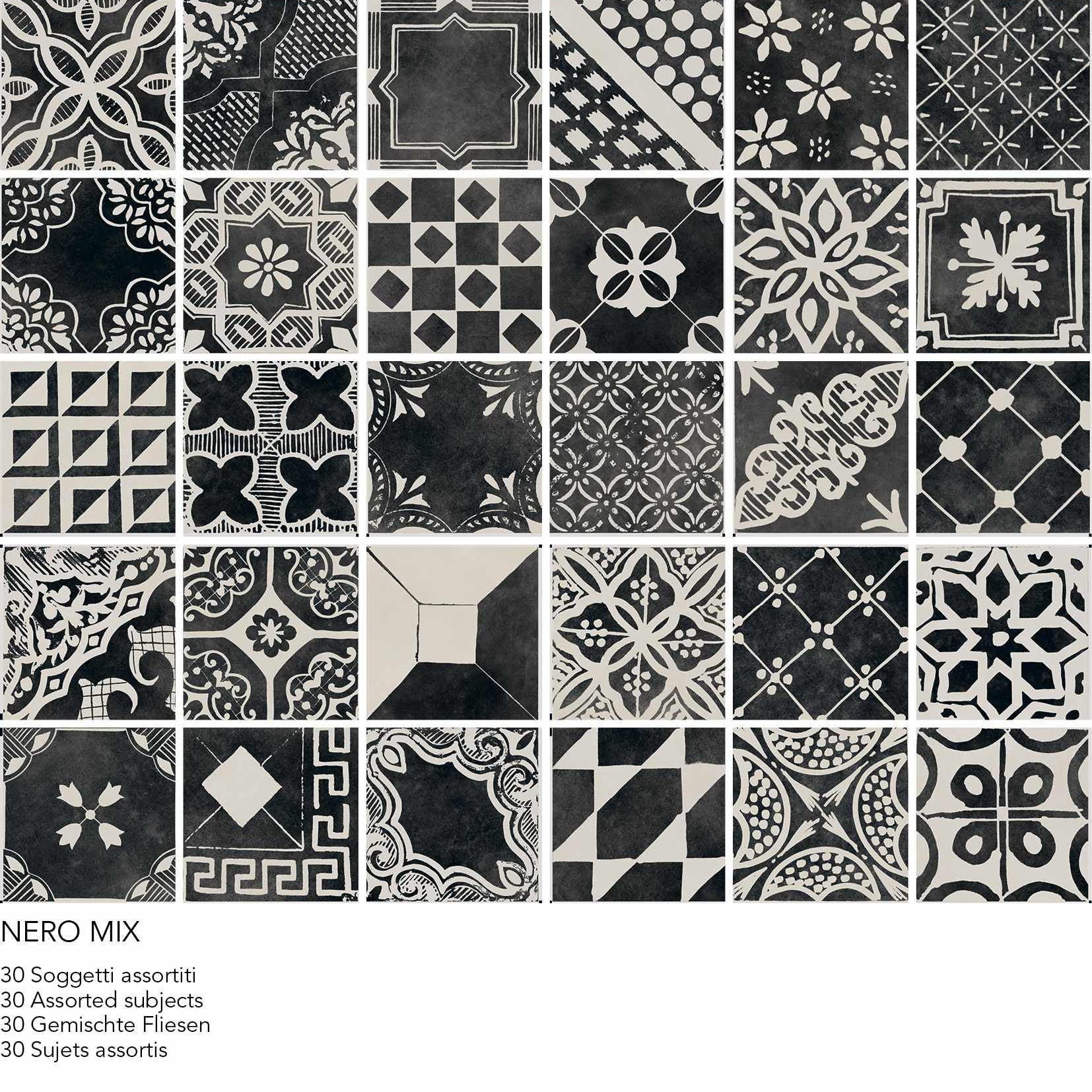 PŁYTKA CERAMICZNA RIGGIOLE NERO   MIX 20 X 20 CM OD COEM