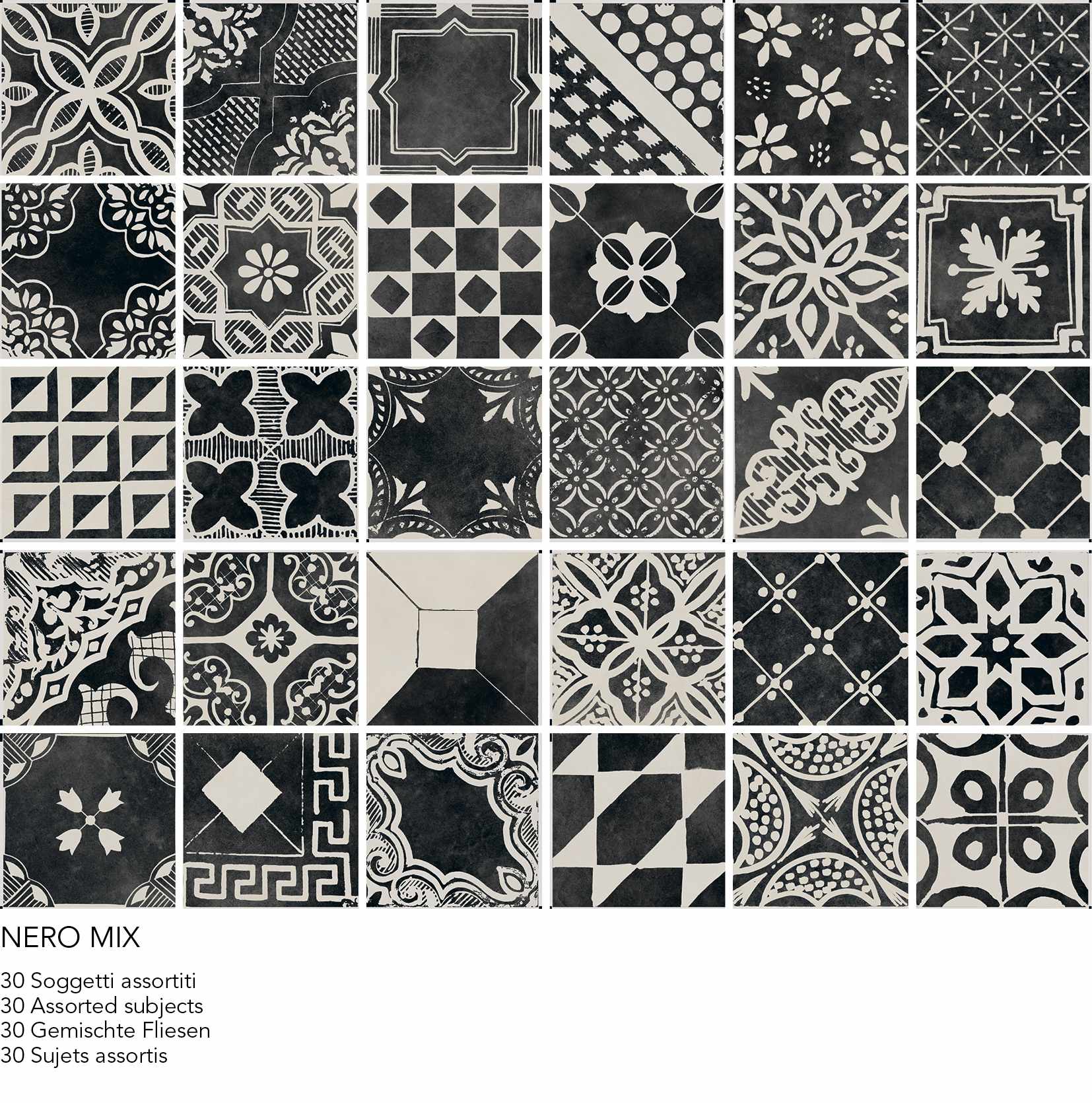 PŁYTKA CERAMICZNA RIGGIOLE NERO   MIX 20 X 20 CM OD COEM