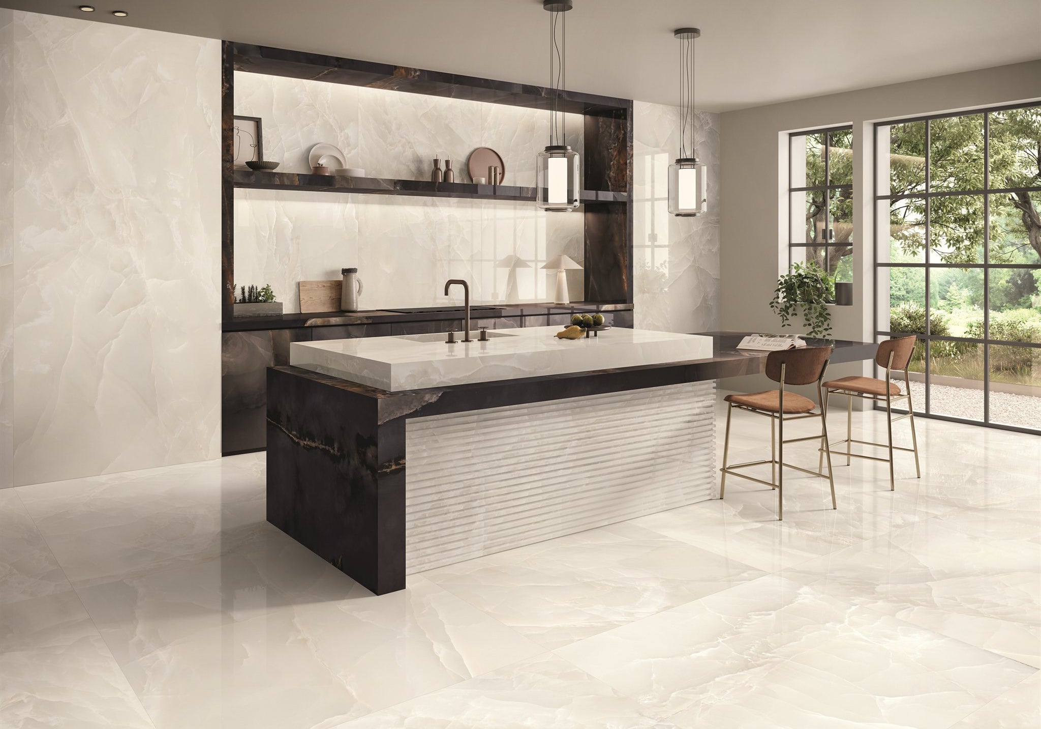 PŁYTKA CERAMICZNA TDM ONYX IVORY 60X120 FULL LAPP. 60 X 120 CM OD EMIL CERAMICA
