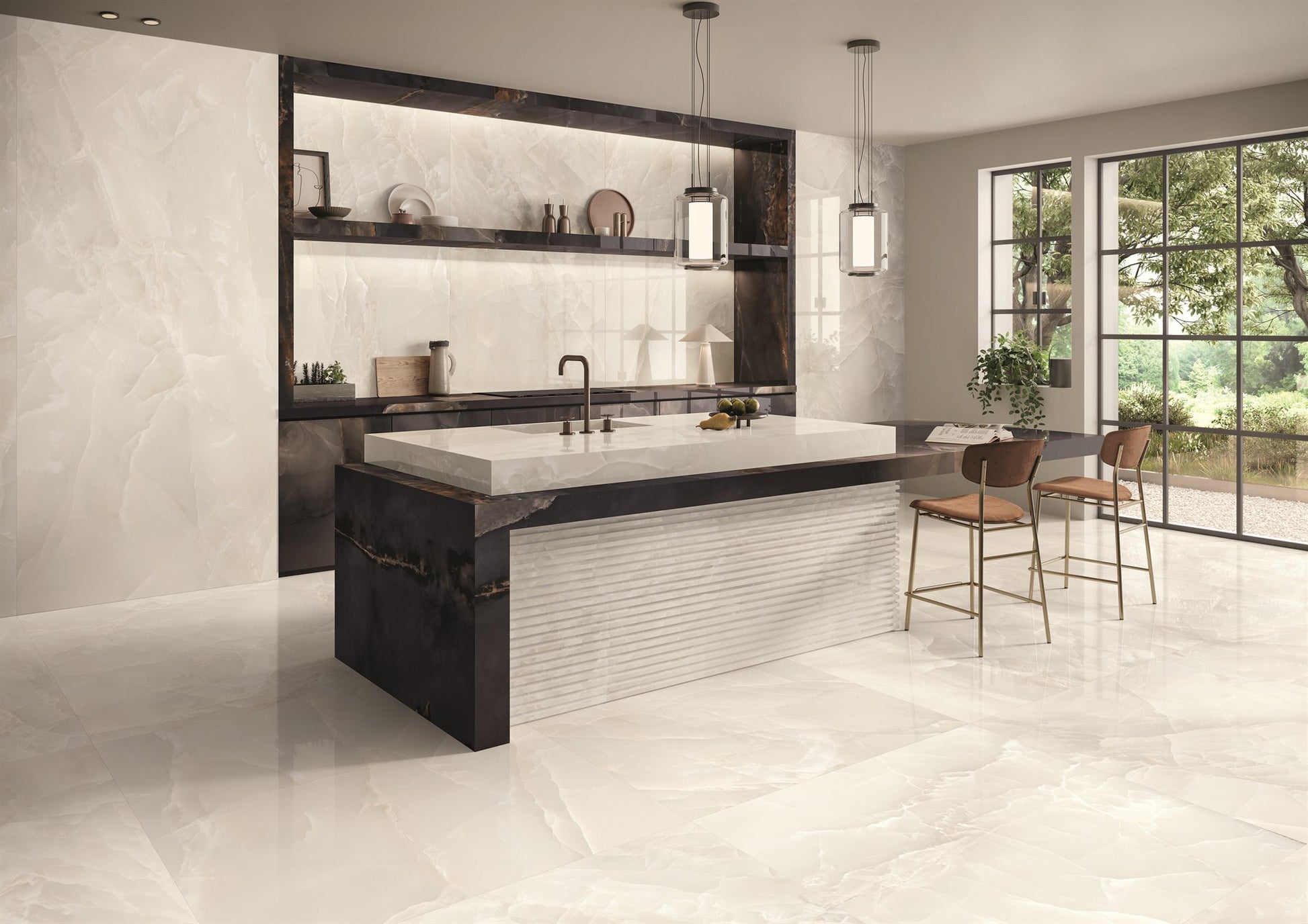 PŁYTKA CERAMICZNA TDM ONYX IVORY 60X120 FULL LAPP. 60 X 120 CM OD EMIL CERAMICA