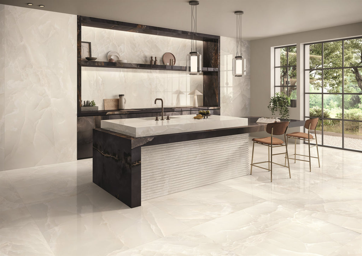 PŁYTKA CERAMICZNA TDM ONYX IVORY 60X120 FULL LAPP. 60 X 120 CM OD EMIL CERAMICA