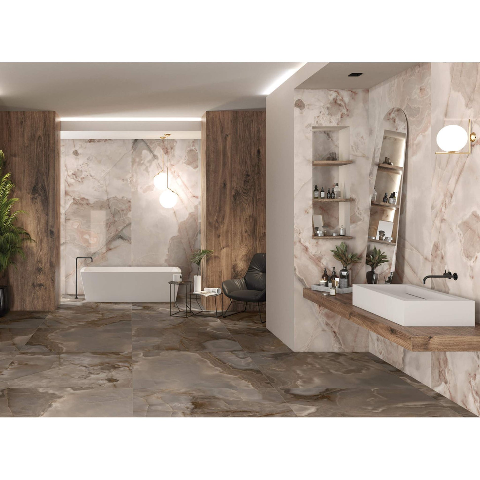PŁYTKA CERAMICZNA REVES DE REX CHOCO GLOSSY 60 X 120 CM OD FLORIM