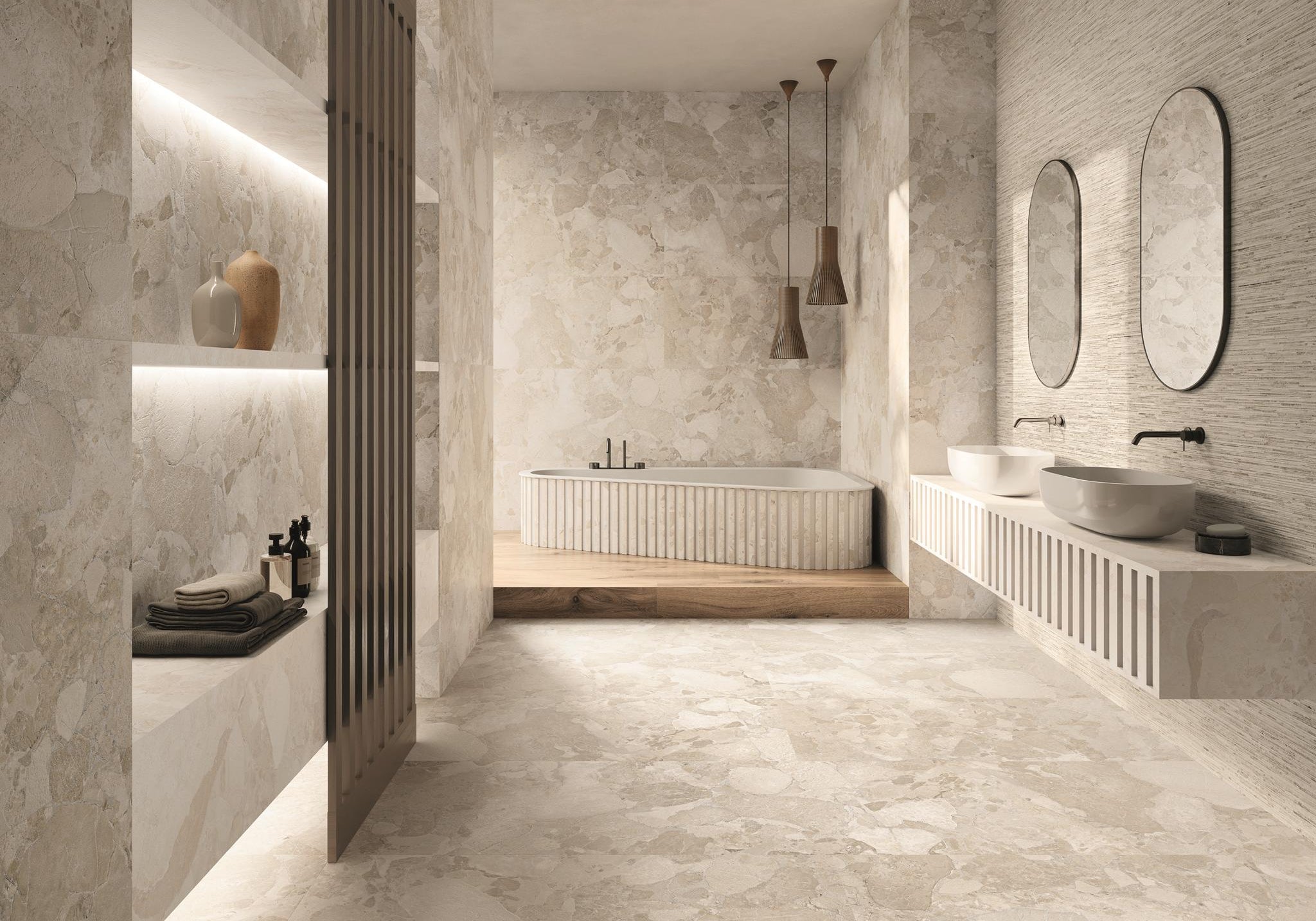 PŁYTKA CERAMICZNA MATERA STONE SASSI GREIGE SILKTECH RT 60 X 120 CM OD ERGON