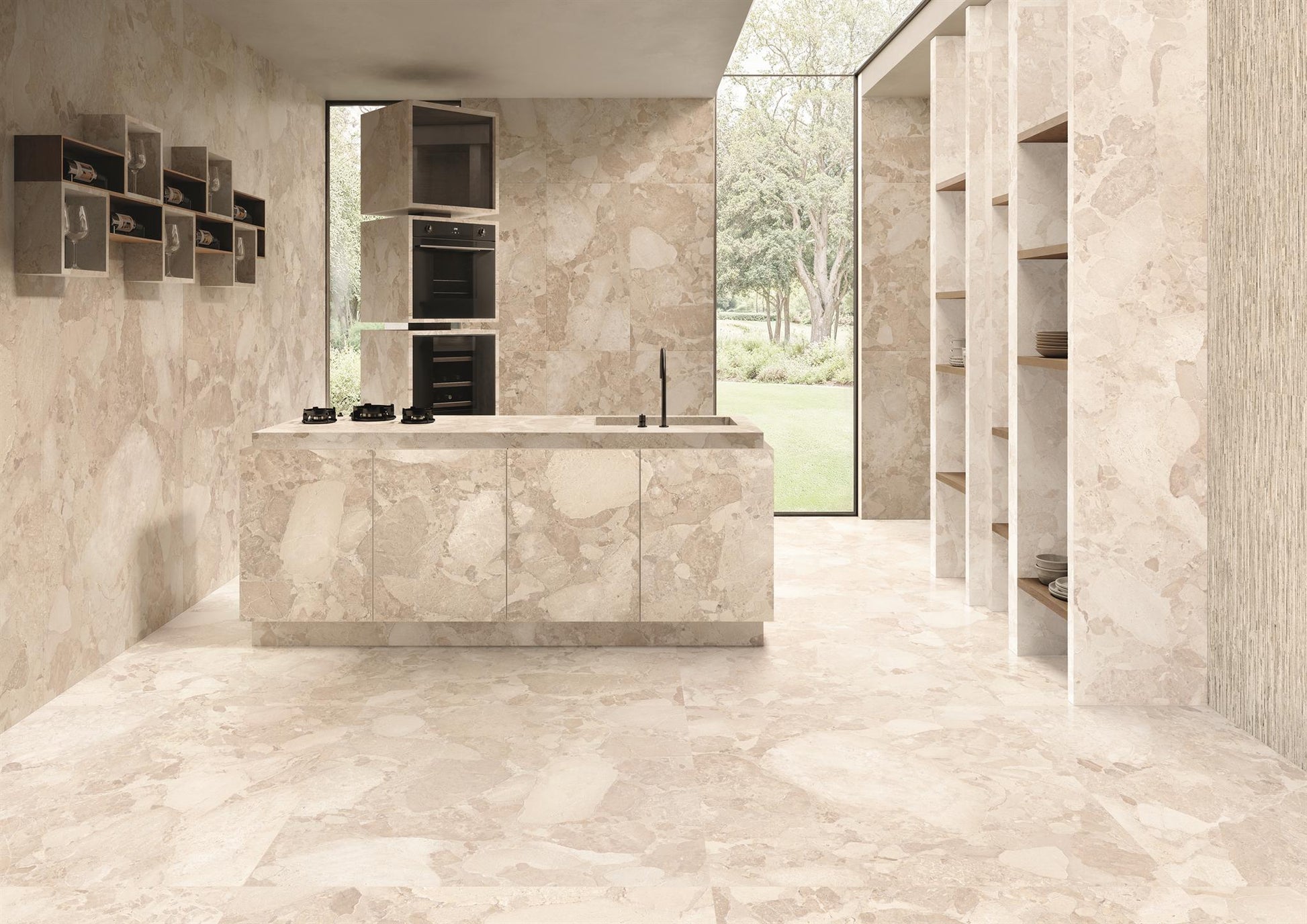 PŁYTKA CERAMICZNA MATERA STONE SASSI BEIGE SILKTECH PLUS RT 60 X 120 CM OD ERGON