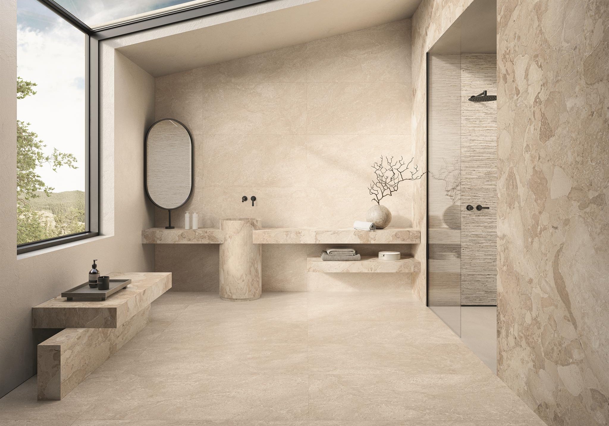 PŁYTKA CERAMICZNA MATERA STONE NEUTRA BEIGE SILKTECH RT 60 X 120 CM OD ERGON
