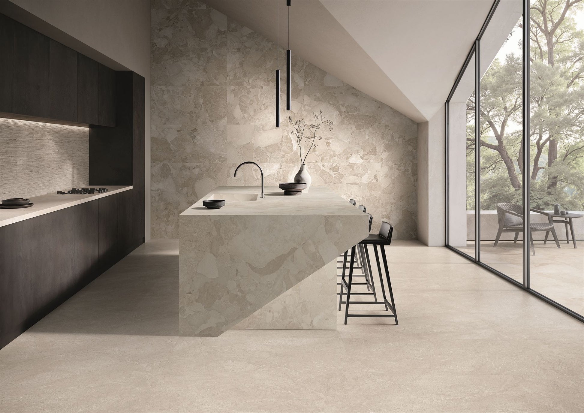 PŁYTKA CERAMICZNA MATERA STONE NEUTRA GREIGE SILKTECH PLUS RT 60 X 120 CM OD ERGON