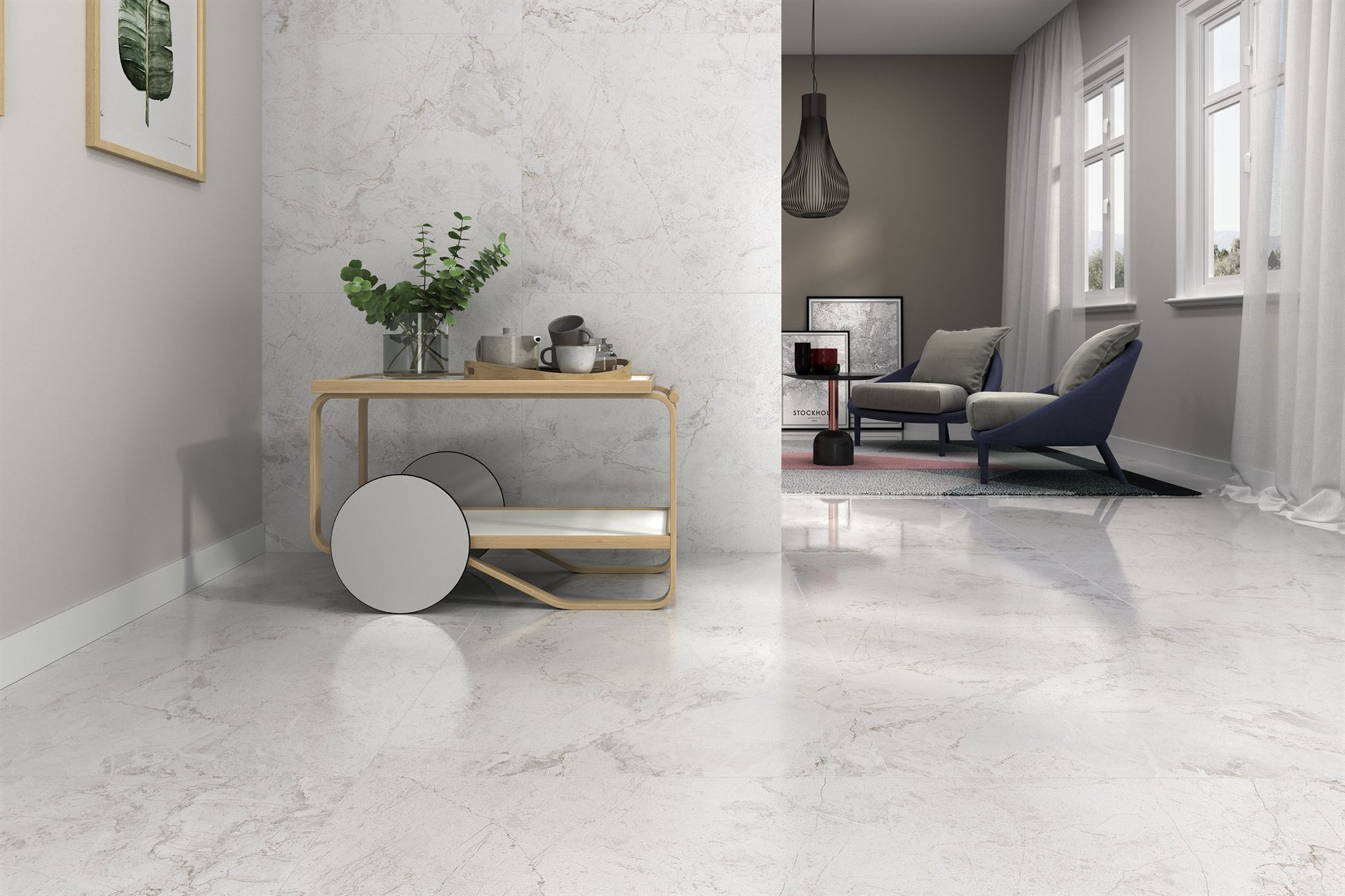 PŁYTKA CERAMICZNA LUGO BLANCO LAP. 80 X 80 CM OD MAXHOME