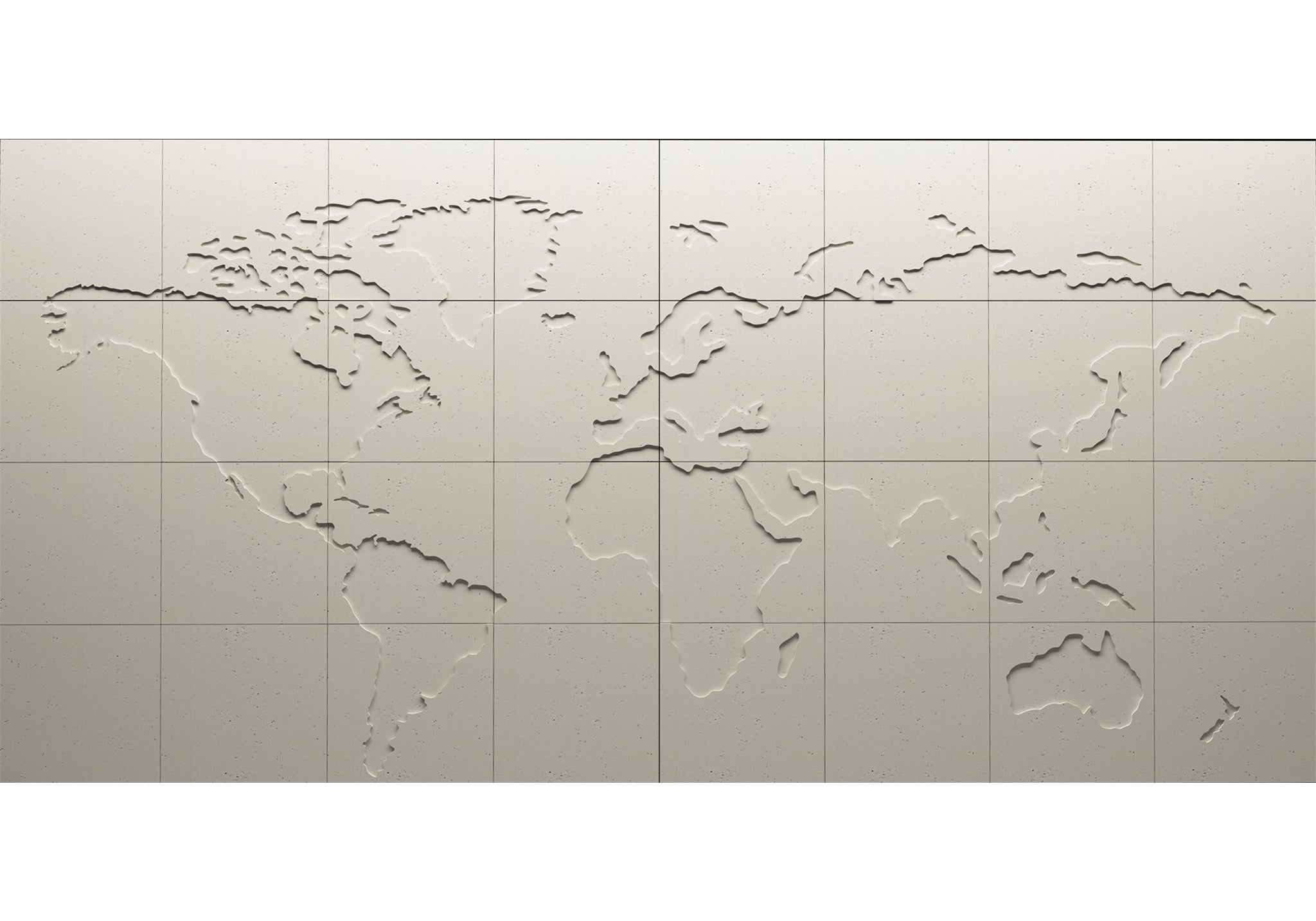 PANEL DEKORACYJNY MURAL MAP OF THE WORLD KREMOWY ODCIEŃ BIELI 240 X 480 CM OD PROGIP