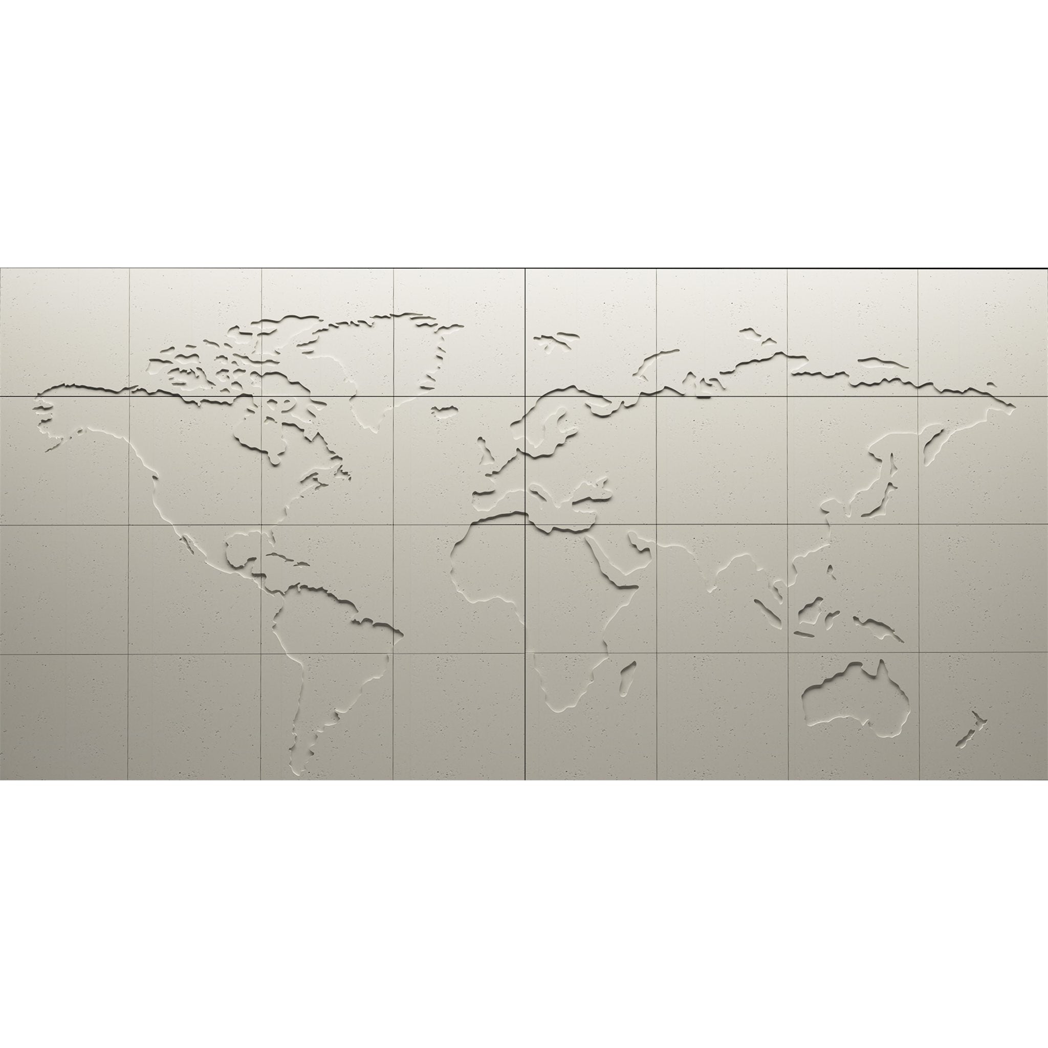 PANEL DEKORACYJNY MURAL MAP OF THE WORLD KREMOWY ODCIEŃ BIELI 240 X 480 CM OD PROGIP