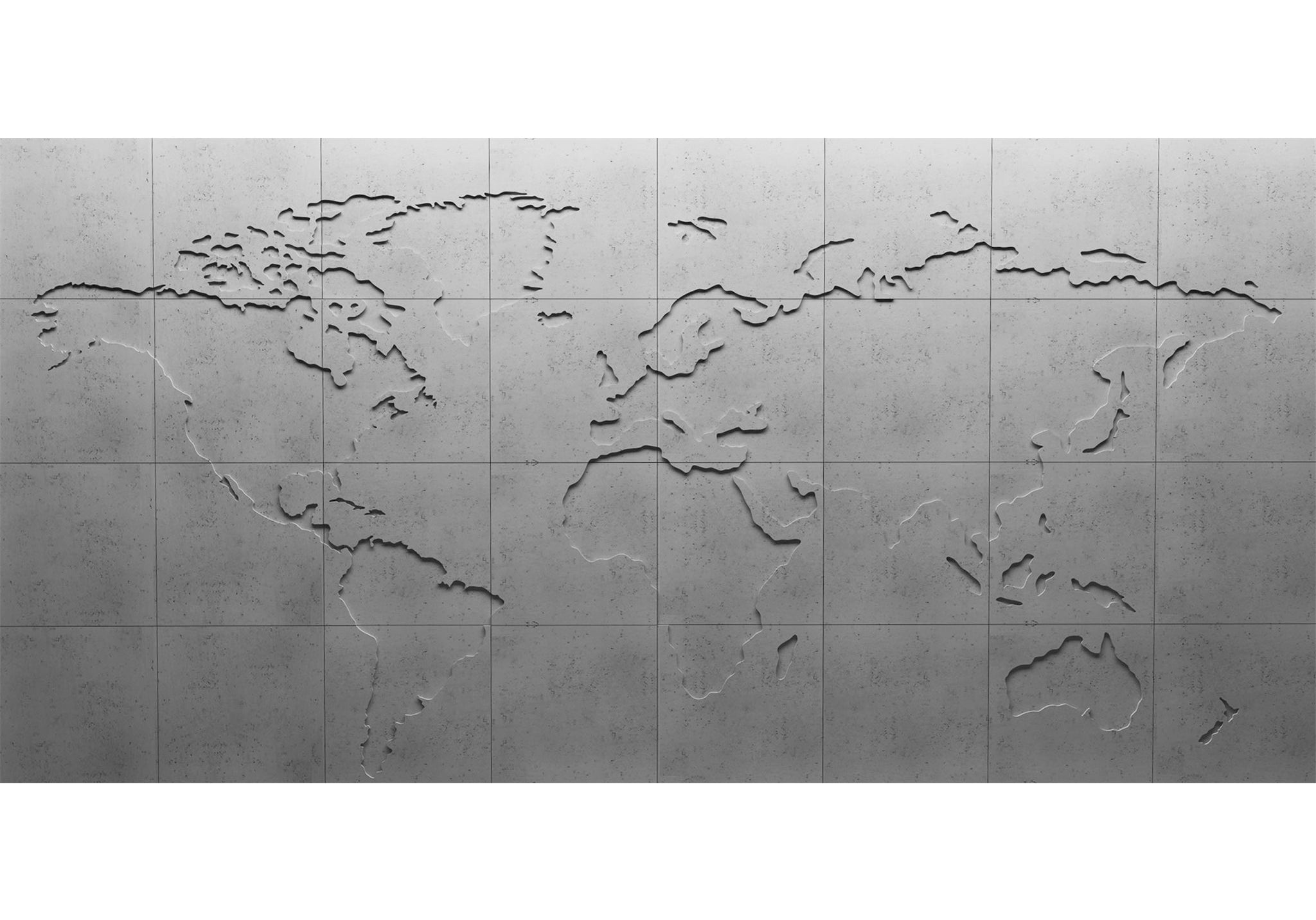 PANEL DEKORACYJNY MURAL MAP OF THE WORLD JASNY SZARY 240 X 480 CM OD PROGIP