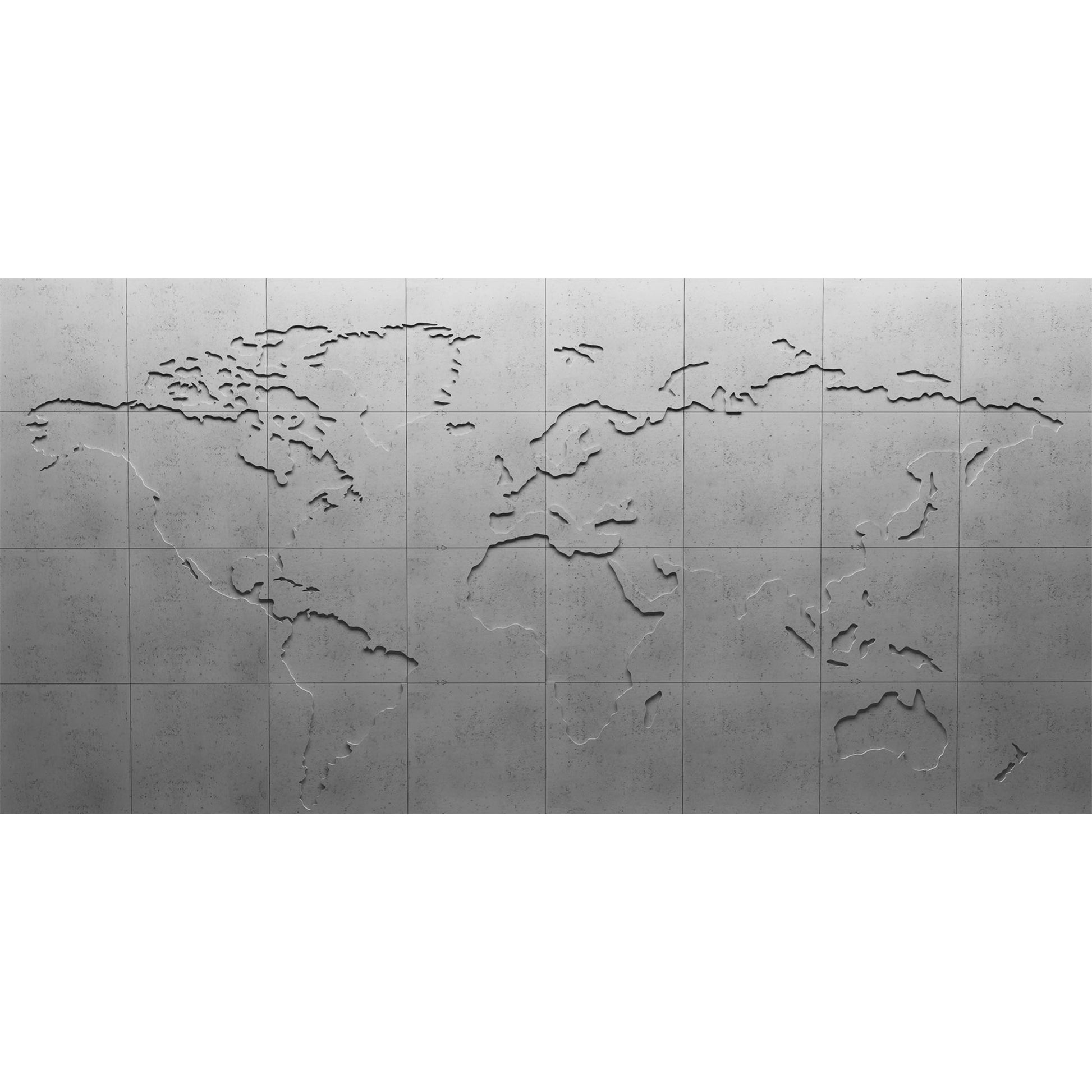 PANEL DEKORACYJNY MURAL MAP OF THE WORLD JASNY SZARY 240 X 480 CM OD PROGIP
