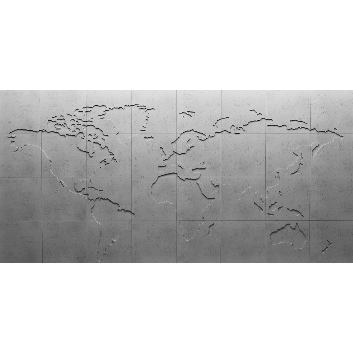 PANEL DEKORACYJNY MURAL MAP OF THE WORLD JASNY SZARY 240 X 480 CM OD PROGIP