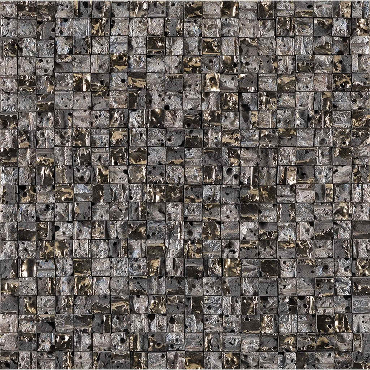 PŁYTKA MOZAIKA KAMIENNA ELITE LAVA STONE MIX GOLD SILVER 30 x 30 CM OD L'ANTIC