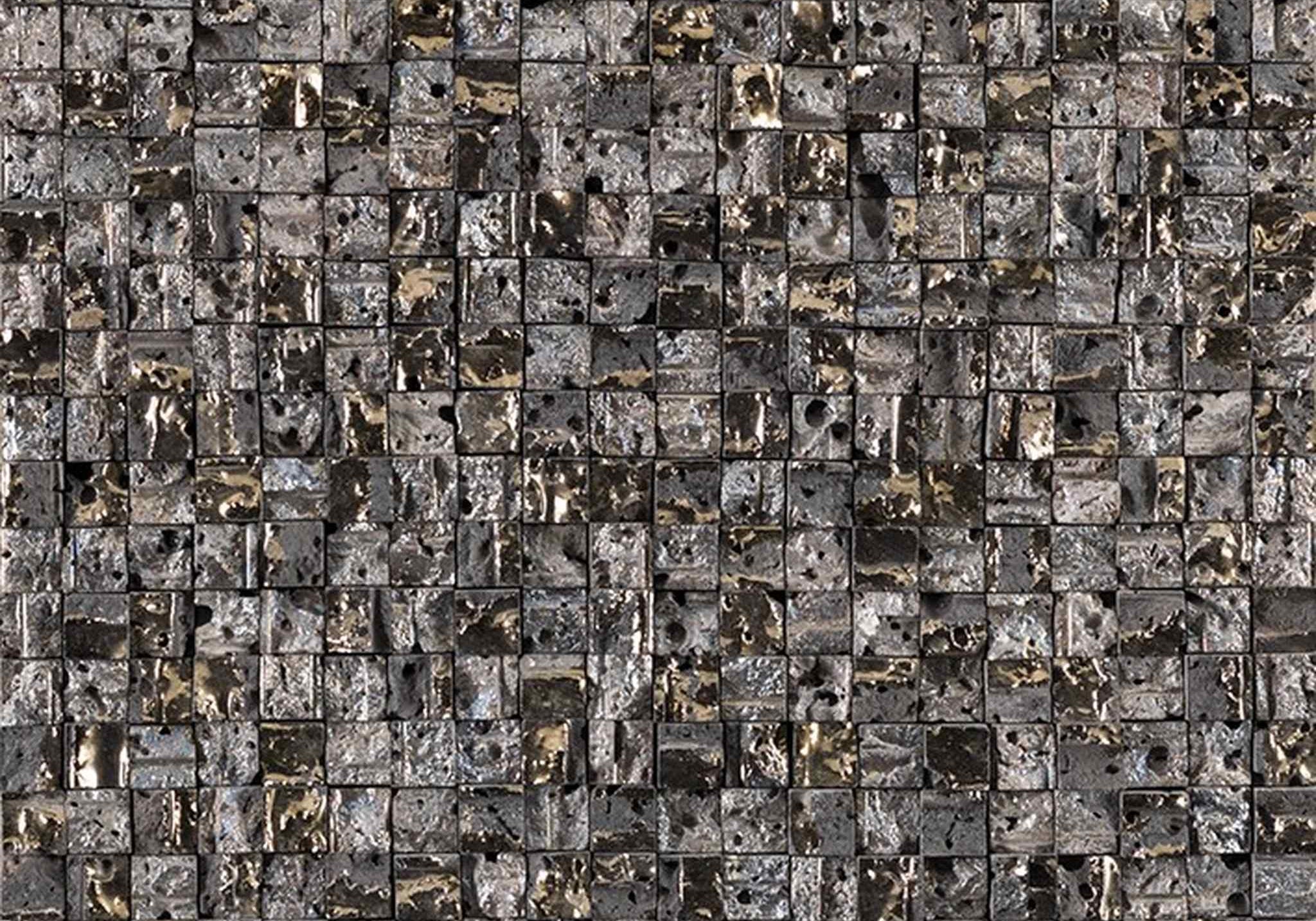 PŁYTKA MOZAIKA KAMIENNA ELITE LAVA STONE MIX GOLD SILVER 30 x 30 CM OD L'ANTIC
