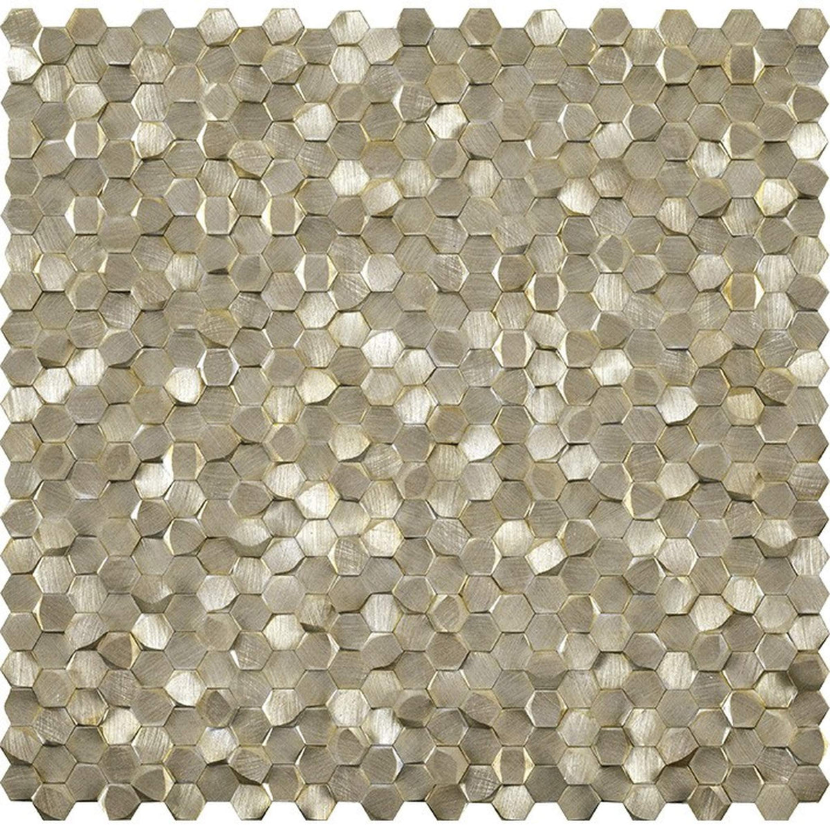 PŁYTKA MOZAIKA METALOWA GRAVITY ALUMINIUM 3D HEXAGON GOLD 30,7 30.7 x 30.7 CM OD L'ANTIC