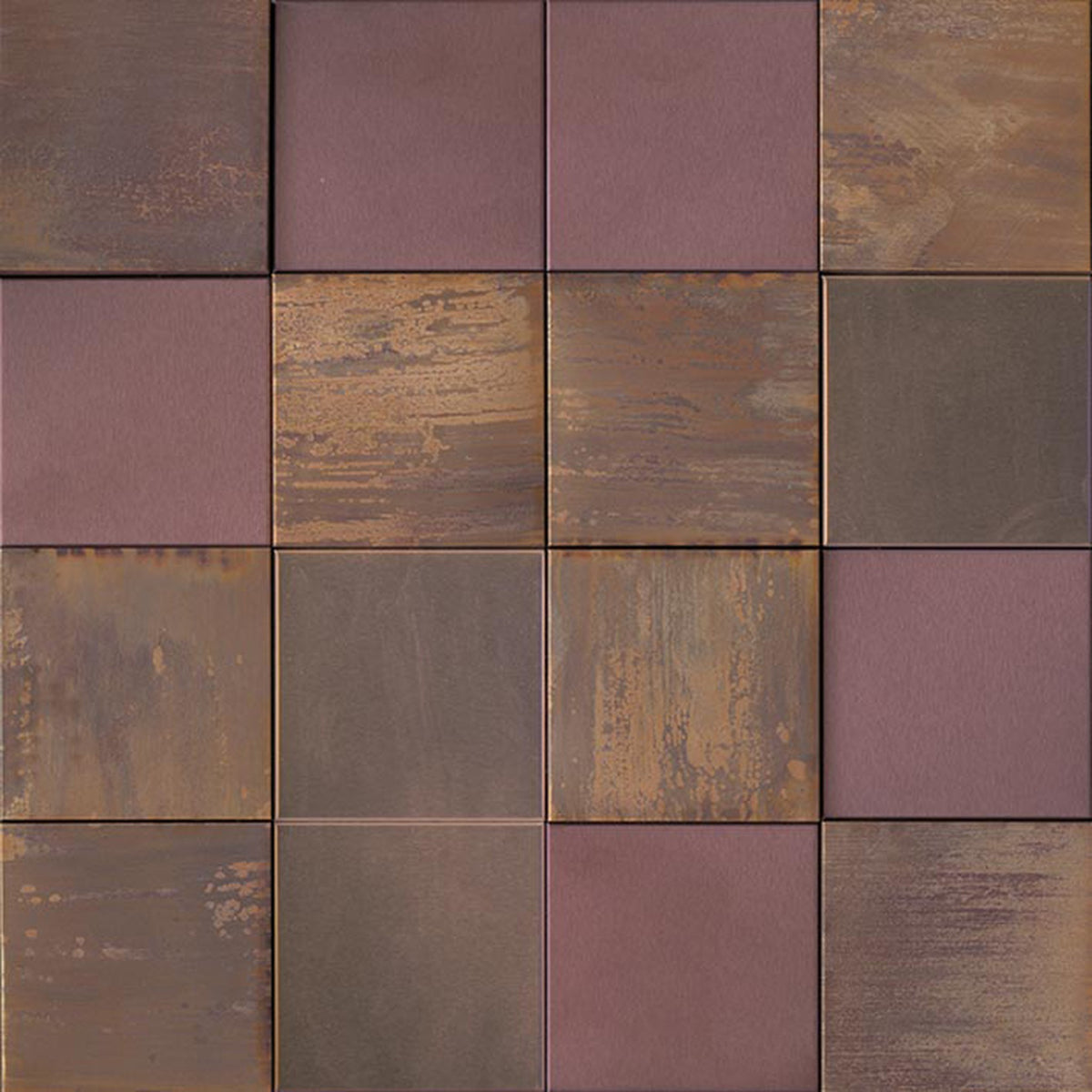 PŁYTKA MOZAIKA METALOWA METAL BRONZE 3D CUBES 30 x 30 CM OD L'ANTIC