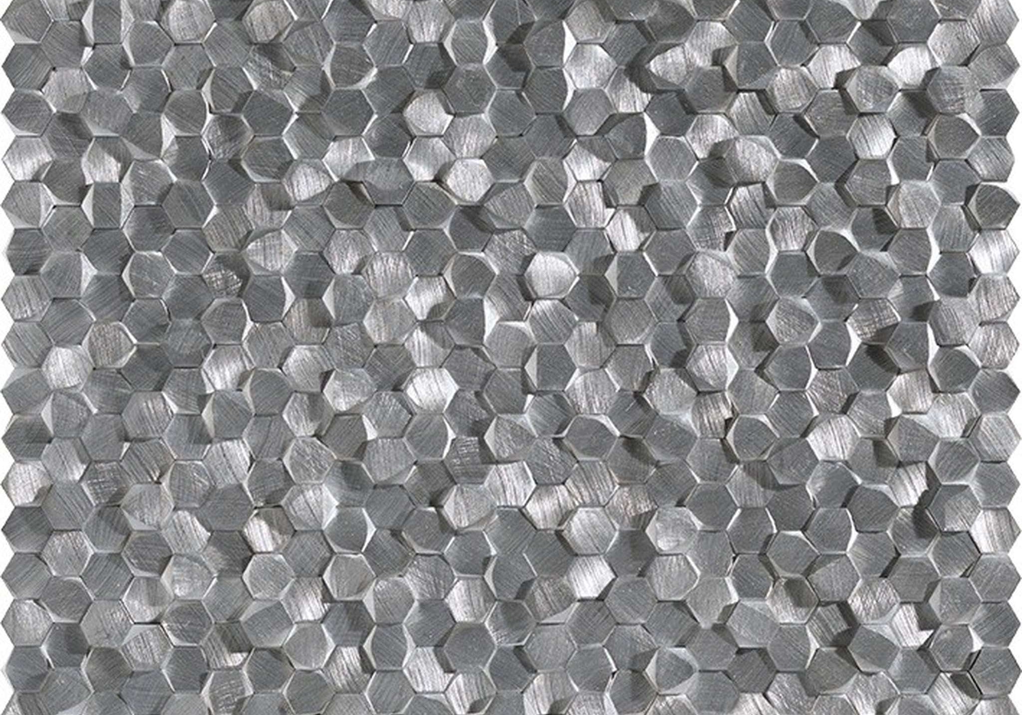 PŁYTKA MOZAIKA METALOWA GRAVITY ALUMINIUM 3D HEXAGON METAL 30,7 30.7 x 30.7 CM OD L'ANTIC