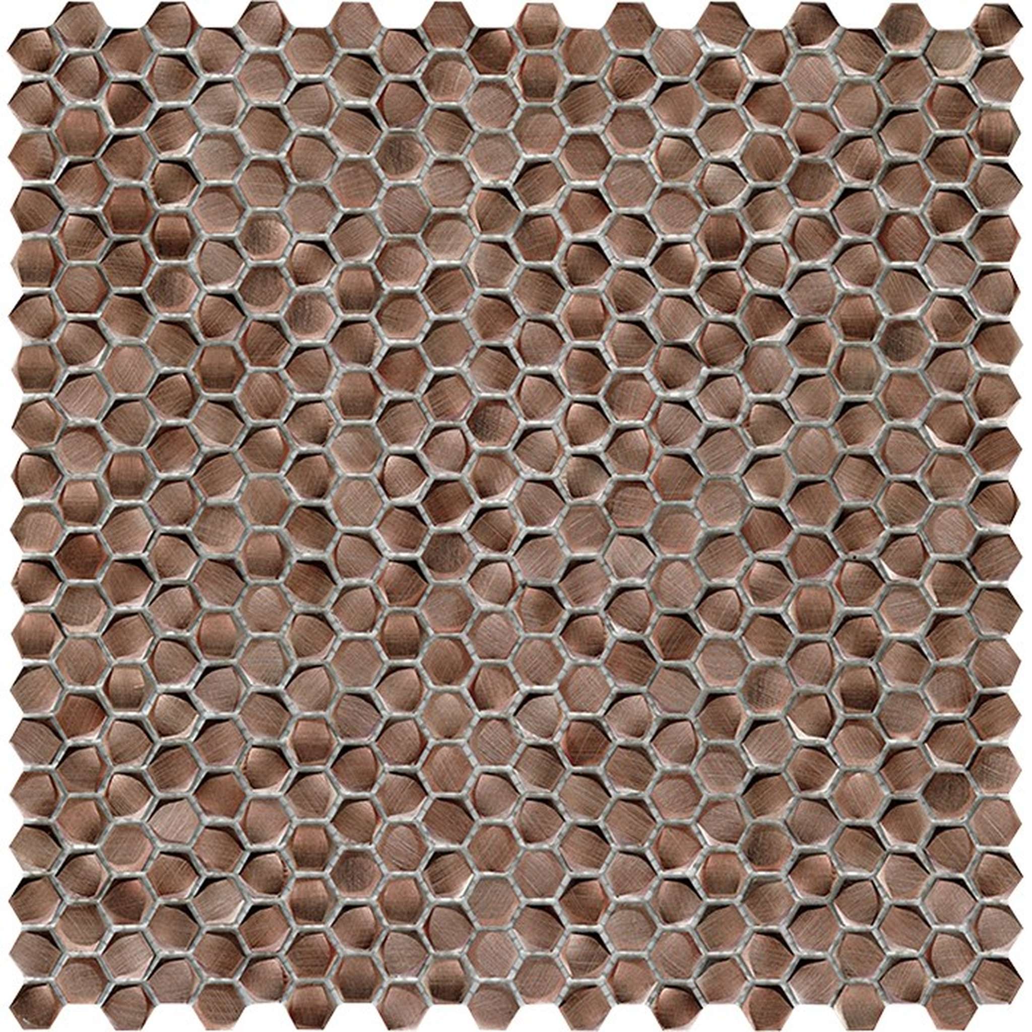PŁYTKA MOZAIKA METALOWA GRAVITY ALUMINIUM HEXAGON COPPER 30,4 30.4 x 30.4 CM OD L'ANTIC