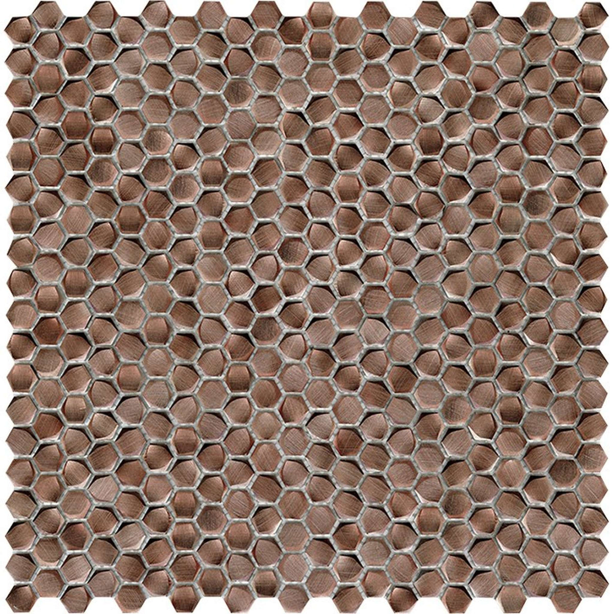 PŁYTKA MOZAIKA METALOWA GRAVITY ALUMINIUM HEXAGON COPPER 30,4 30.4 x 30.4 CM OD L'ANTIC