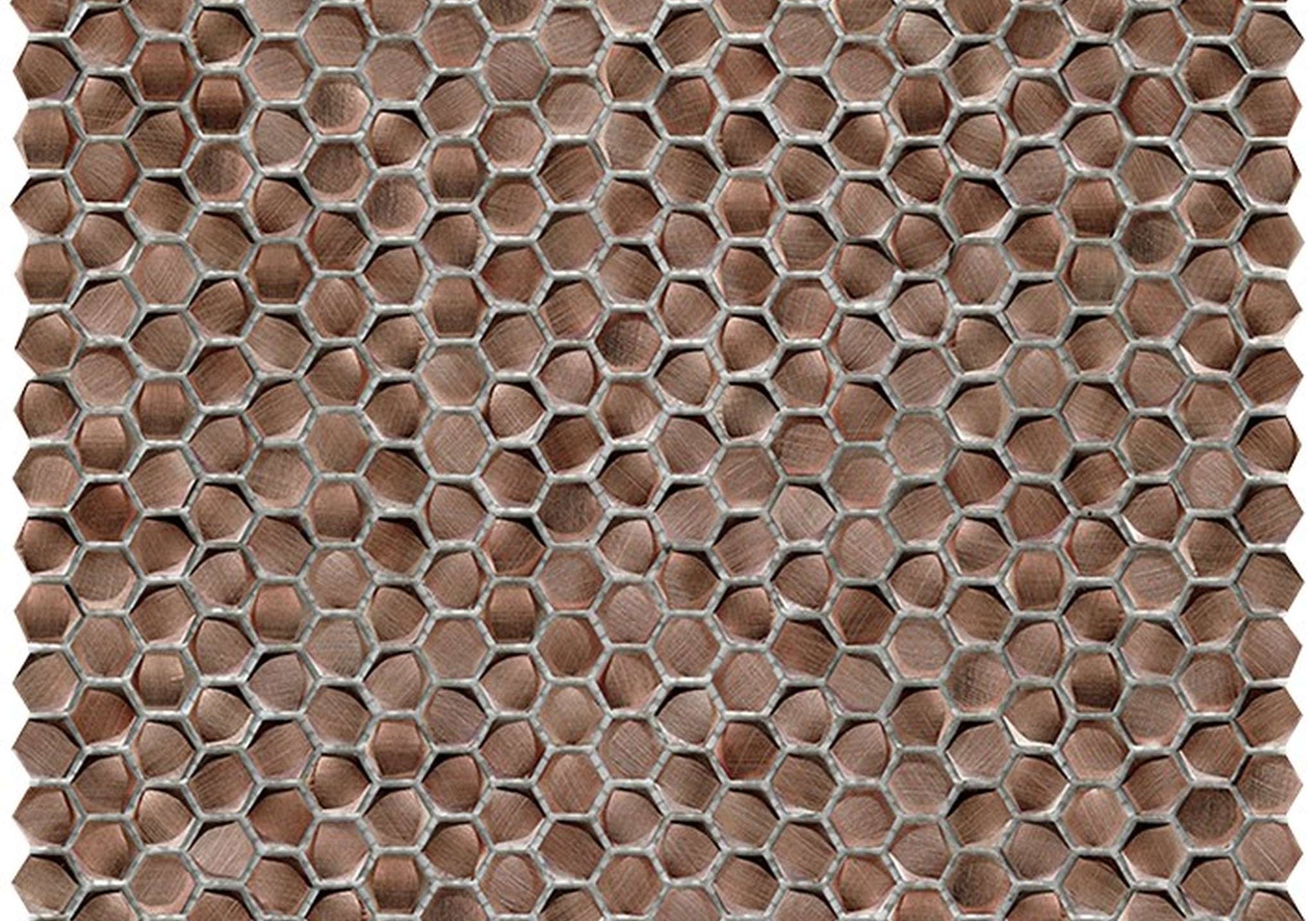 PŁYTKA MOZAIKA METALOWA GRAVITY ALUMINIUM HEXAGON COPPER 30,4 30.4 x 30.4 CM OD L'ANTIC