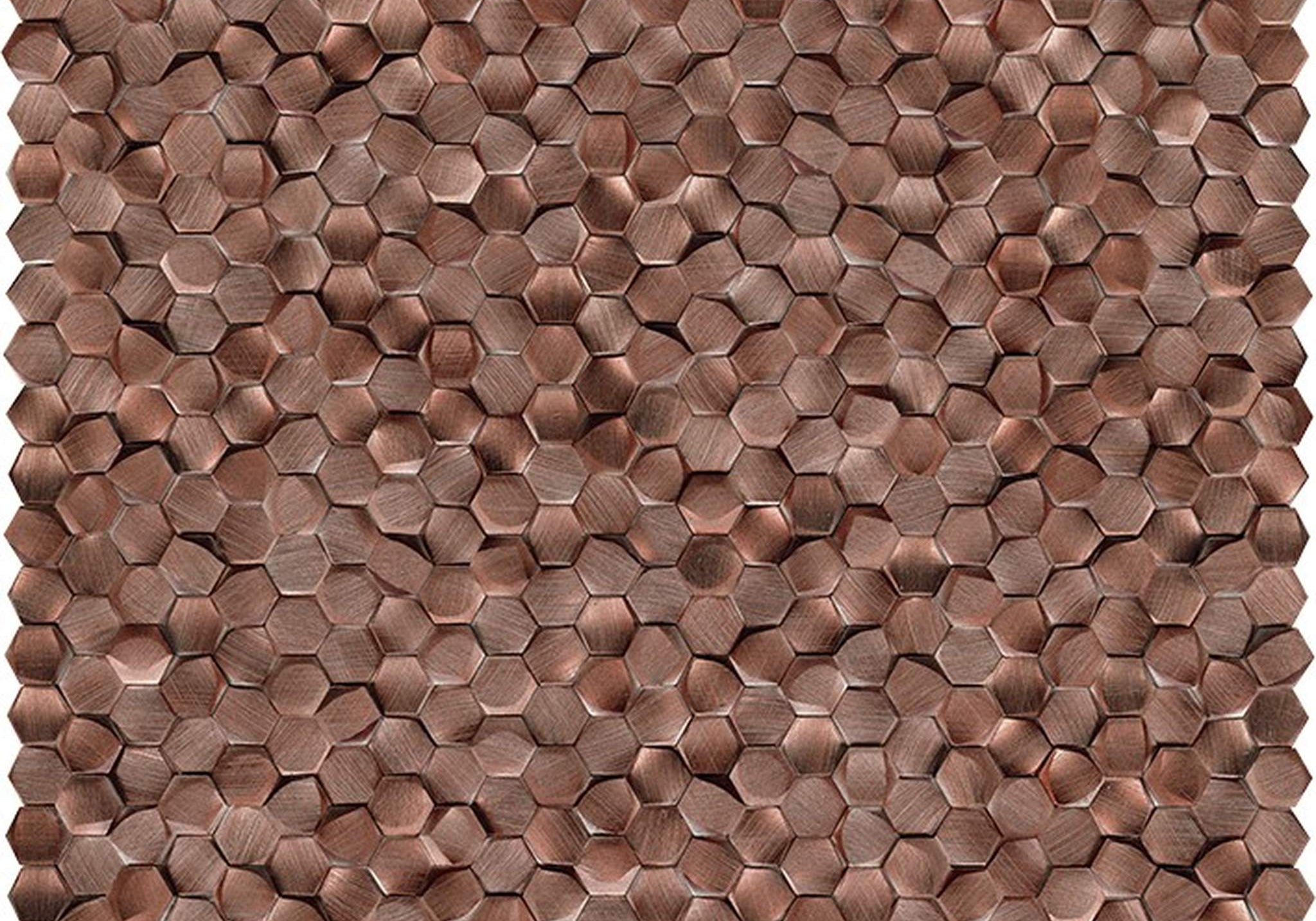 PŁYTKA MOZAIKA METALOWA GRAVITY ALUMINIUM 3D HEXAGON COPPER 30,7 30.7 x 30.7 CM OD L'ANTIC