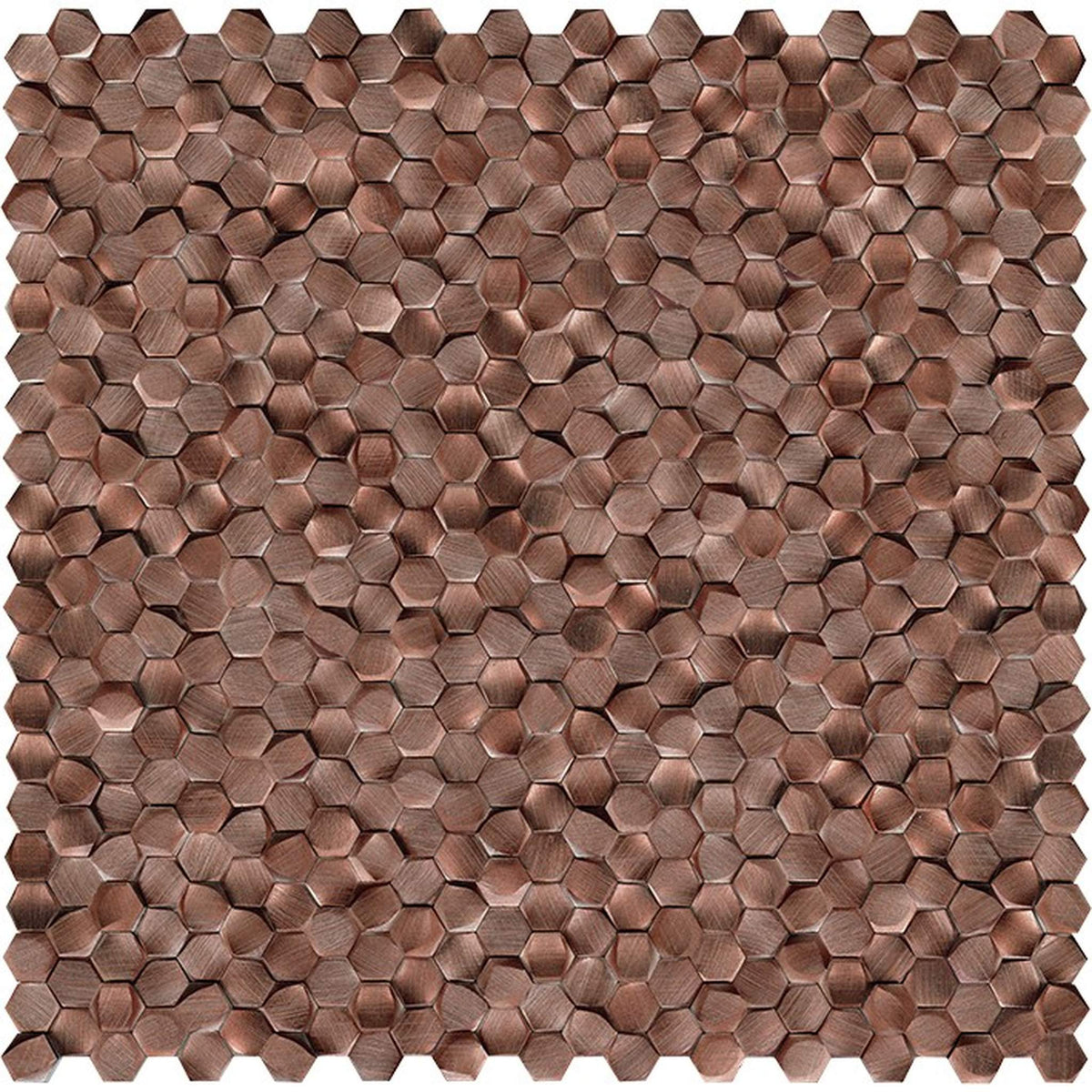 PŁYTKA MOZAIKA METALOWA GRAVITY ALUMINIUM 3D HEXAGON COPPER 30,7 30.7 x 30.7 CM OD L'ANTIC