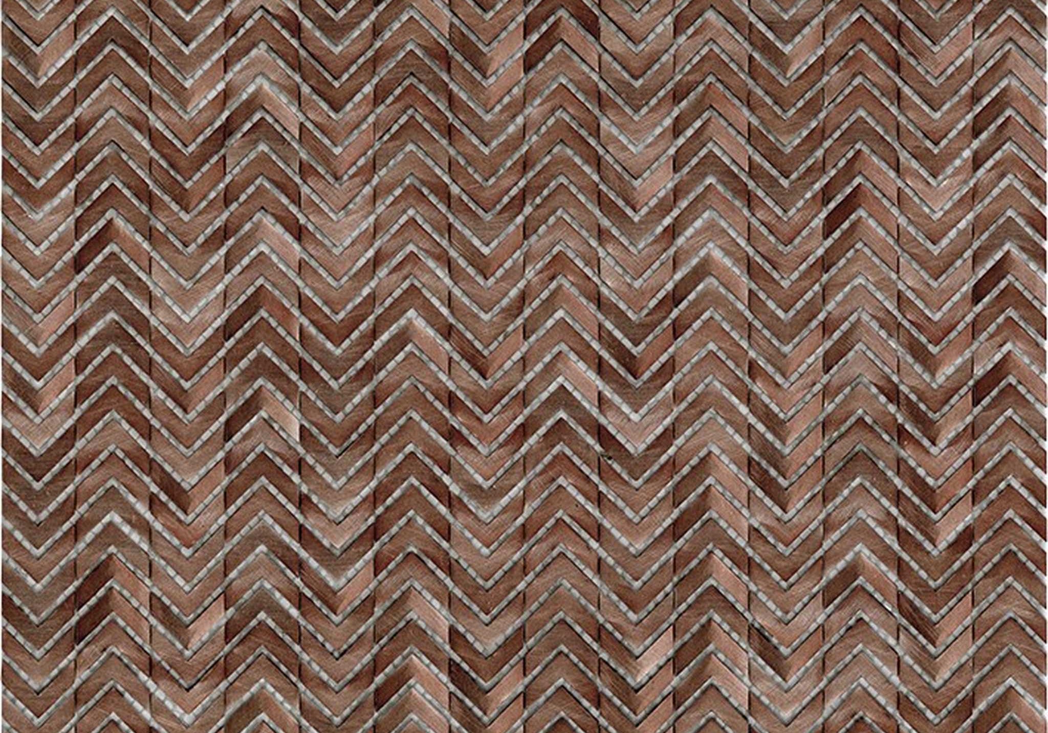 PŁYTKA MOZAIKA METALOWA GRAVITY ALUMINIUM ARROW COPPER 30 x 29.8 CM OD L'ANTIC