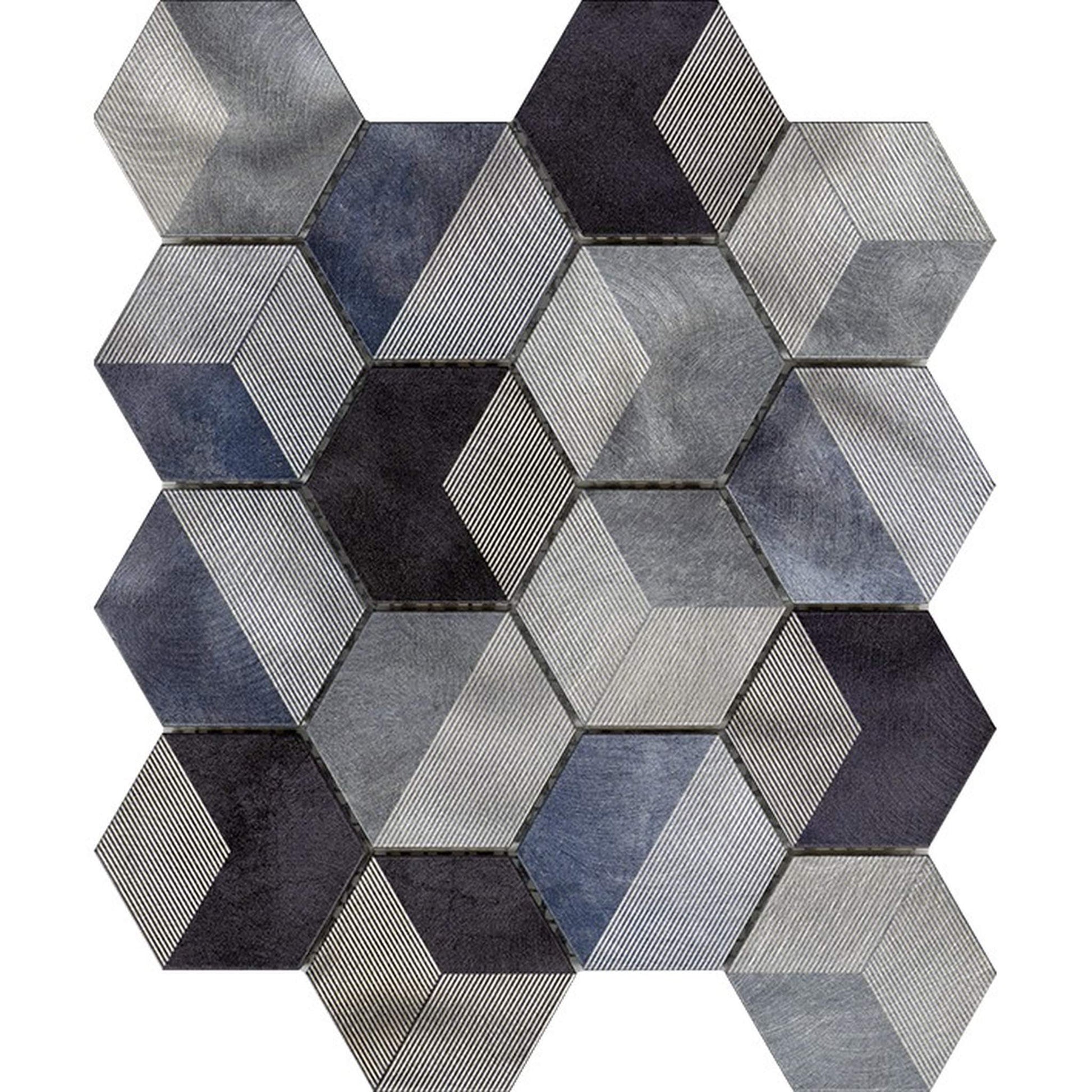 PŁYTKA MOZAIKA METALOWA FUTURE SAPPHIRE 30 x 25.8 CM OD L'ANTIC