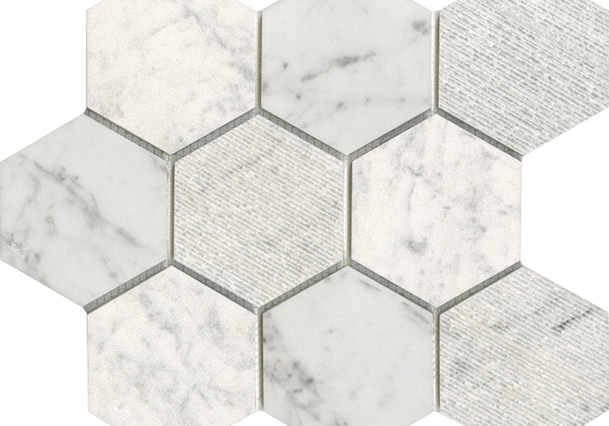 PŁYTKA MOZAIKA KAMIENNA WORLD HEXAGON TEX WHITE 25.9 x 29.9 CM OD L'ANTIC