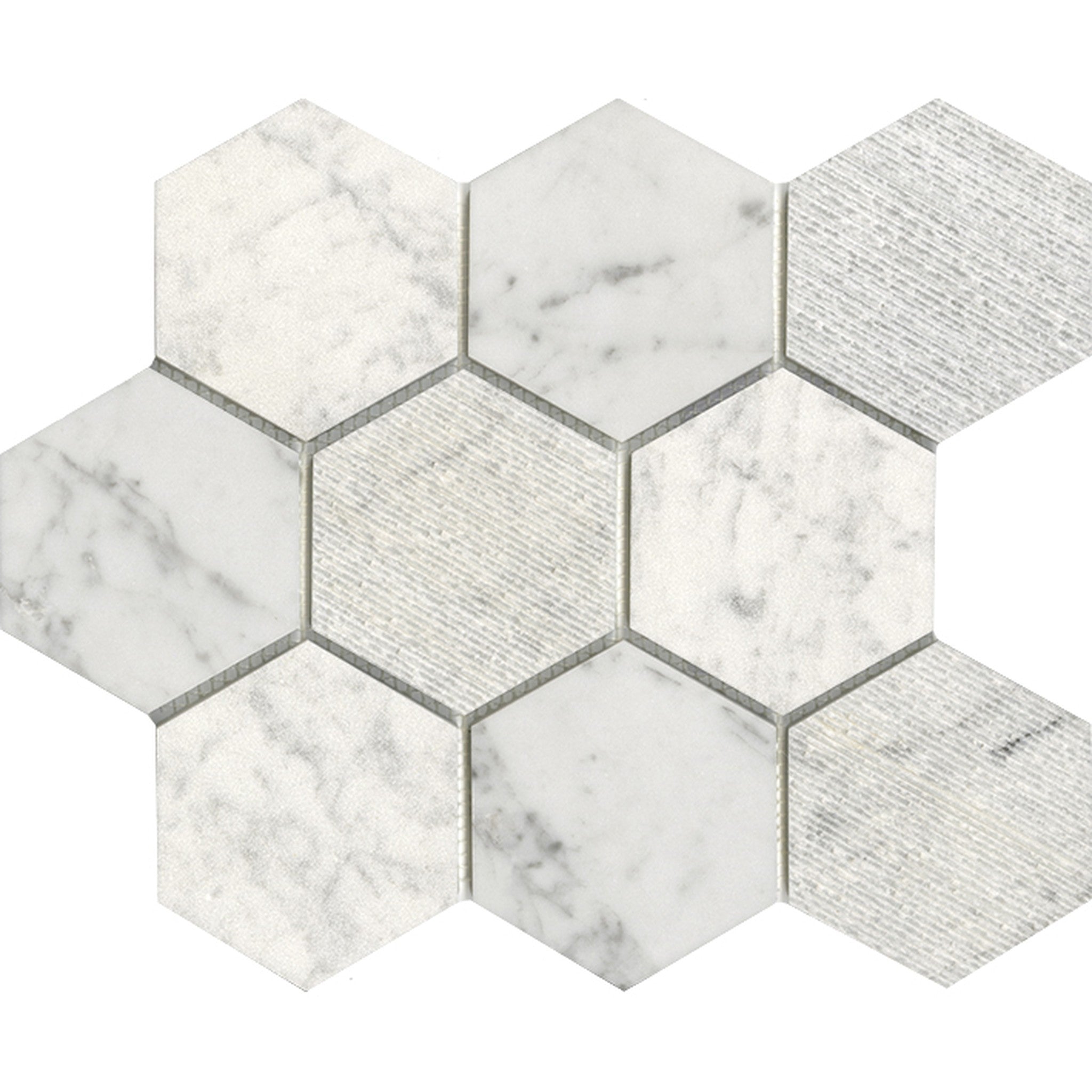 PŁYTKA MOZAIKA KAMIENNA WORLD HEXAGON TEX WHITE 25.9 x 29.9 CM OD L'ANTIC