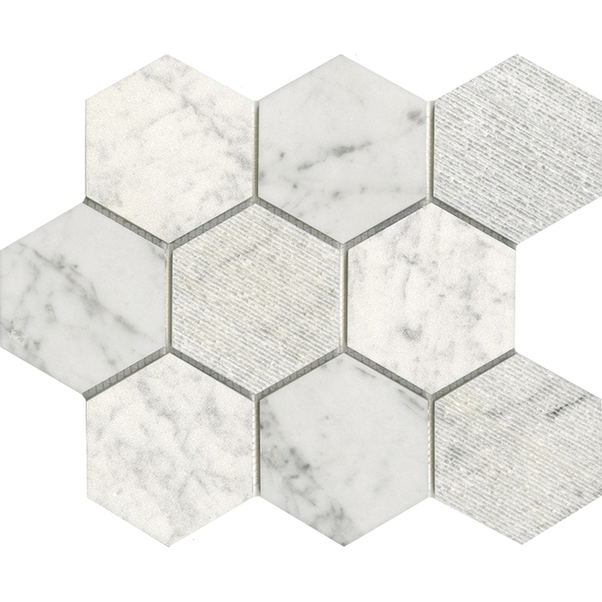 PŁYTKA MOZAIKA KAMIENNA WORLD HEXAGON TEX WHITE 25.9 x 29.9 CM OD L'ANTIC
