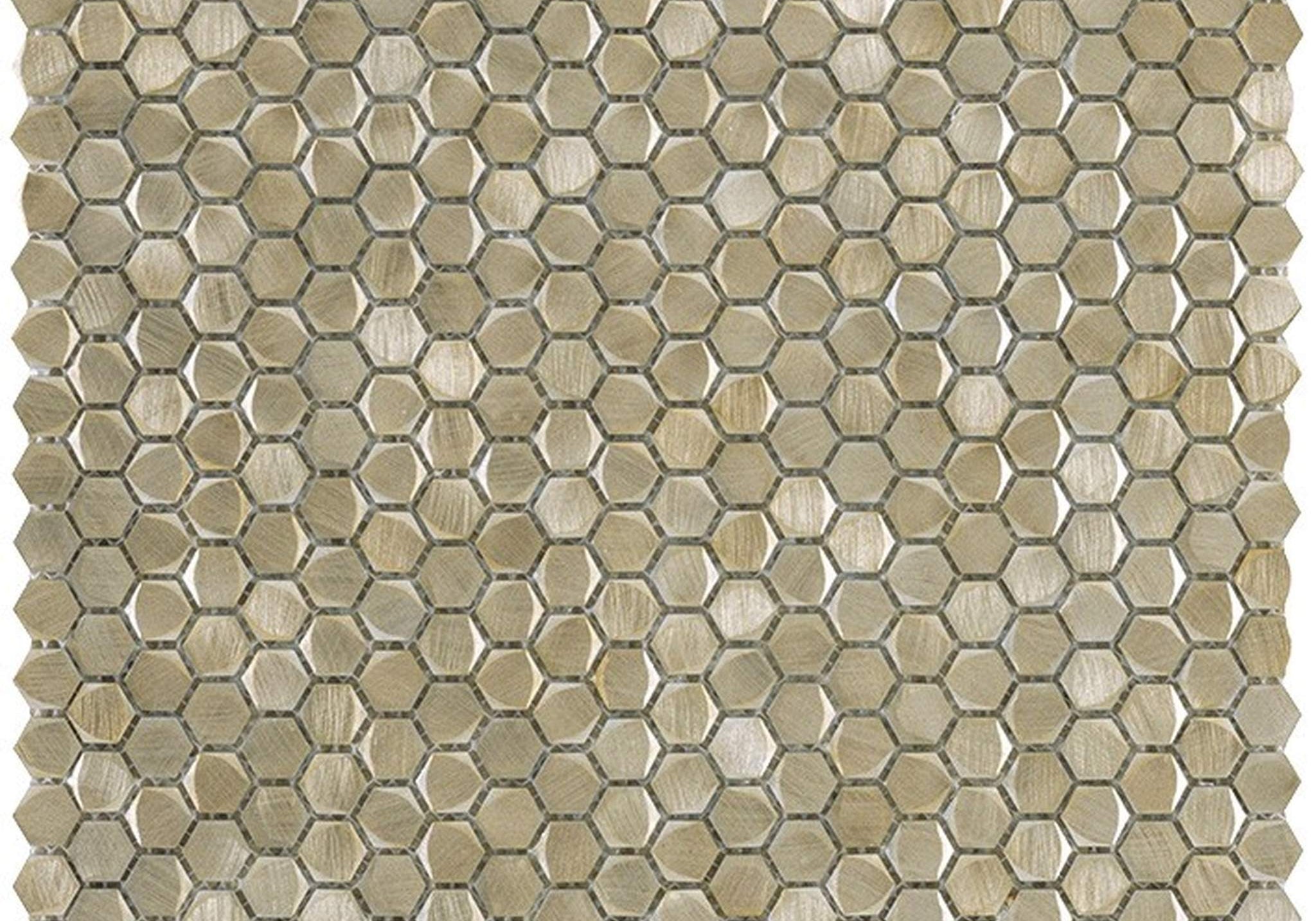 PŁYTKA MOZAIKA METALOWA GRAVITY ALUMINIUM HEXAGON GOLD 30.4 x 30.7 CM OD L'ANTIC
