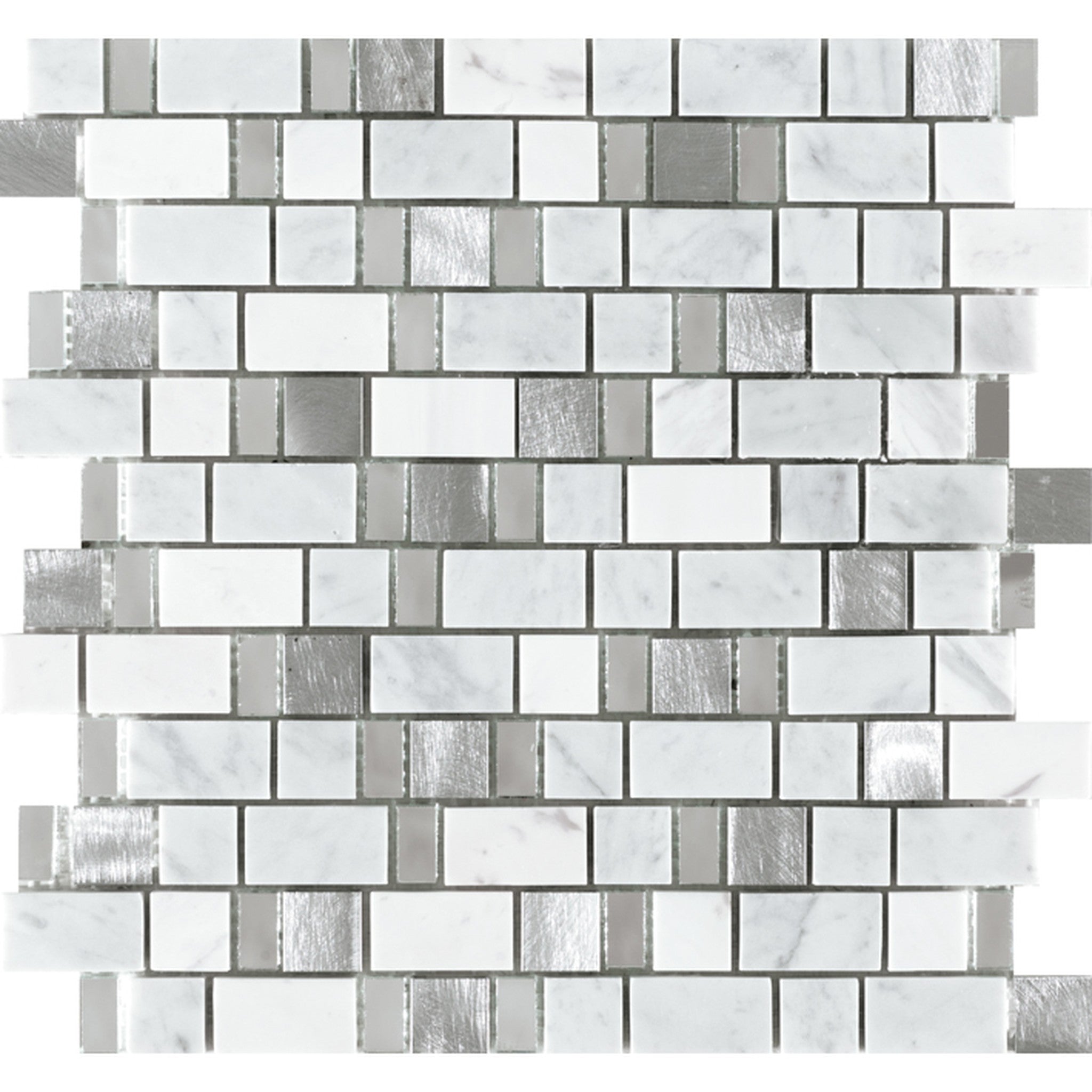PŁYTKA MOZAIKA KAMIENNA VICTORIAN STRIPES WHITE 29.7 x 29.5 CM OD L'ANTIC