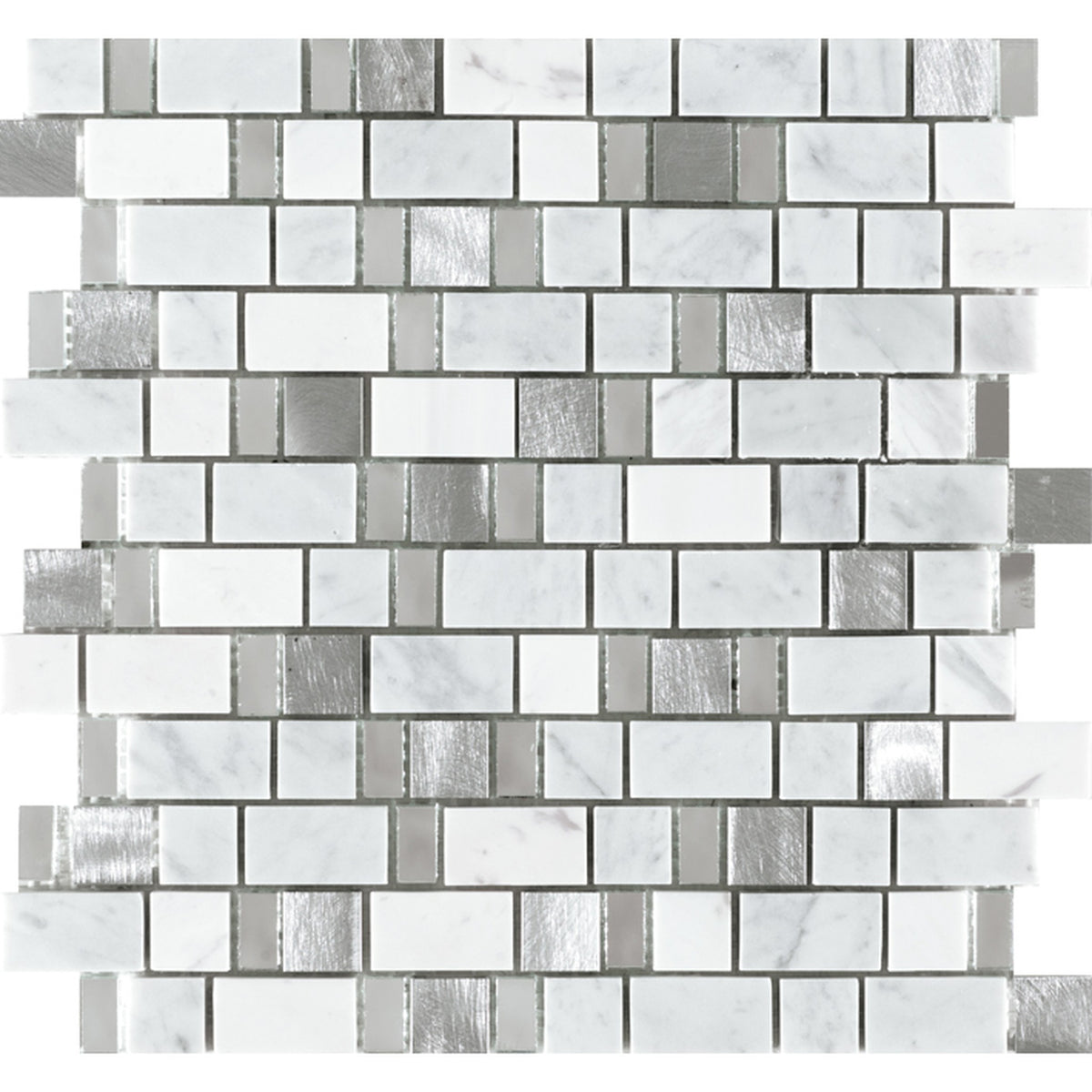 PŁYTKA MOZAIKA KAMIENNA VICTORIAN STRIPES WHITE 29.7 x 29.5 CM OD L'ANTIC