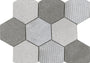 PŁYTKA MOZAIKA KAMIENNA WORLD HEXAGON TEXT. GREY 25.9 x 29.9 CM OD L'ANTIC