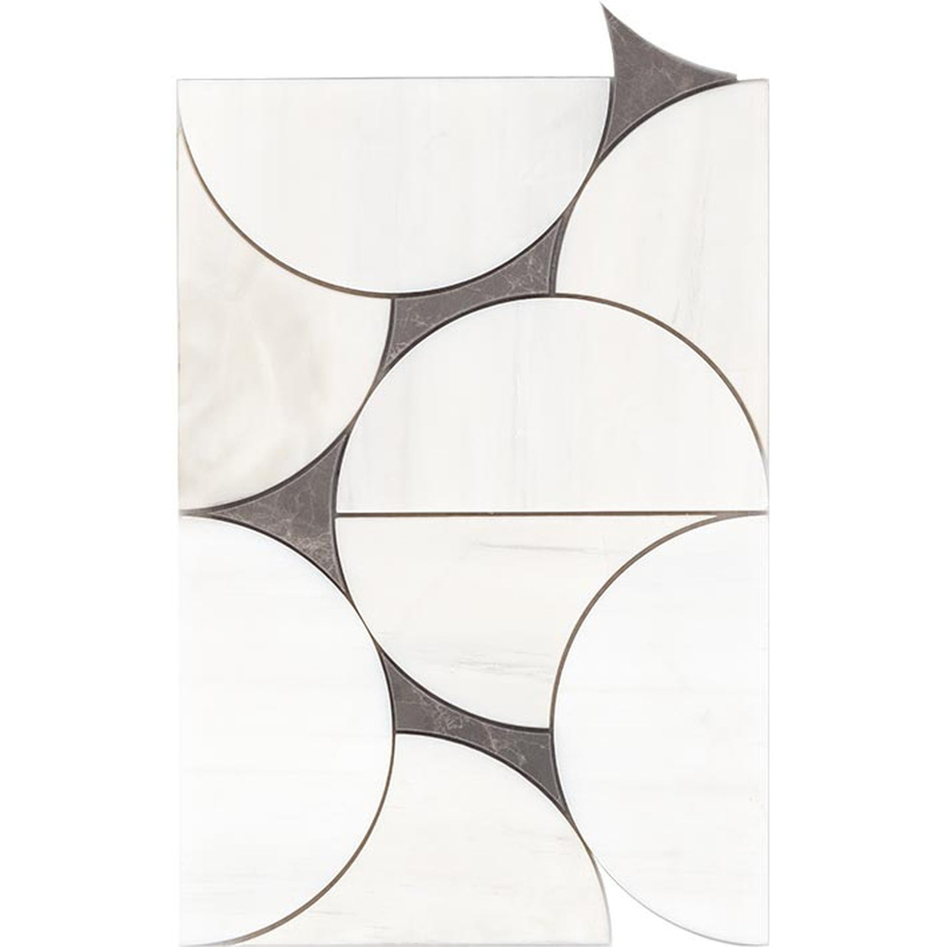 PŁYTKA MOZAIKA KAMIENNA LOOP WHITE DARK 30 x 20.3 CM OD L'ANTIC