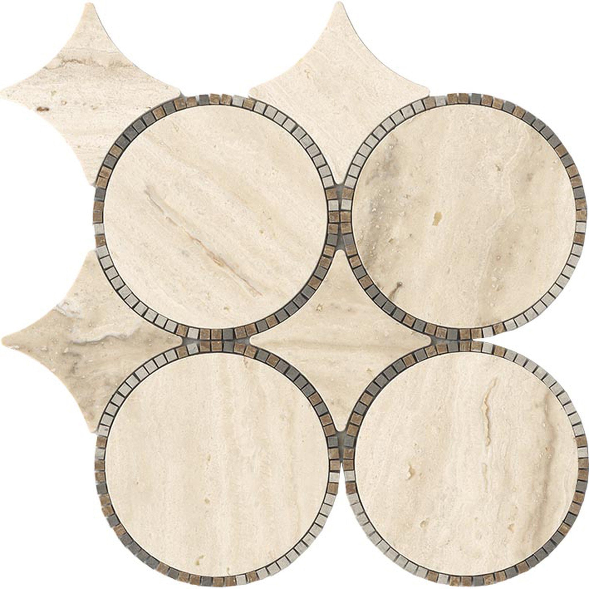 PŁYTKA MOZAIKA KAMIENNA TEMPO CIRCLE BEIGE 29.9 x 29.9 CM OD L'ANTIC