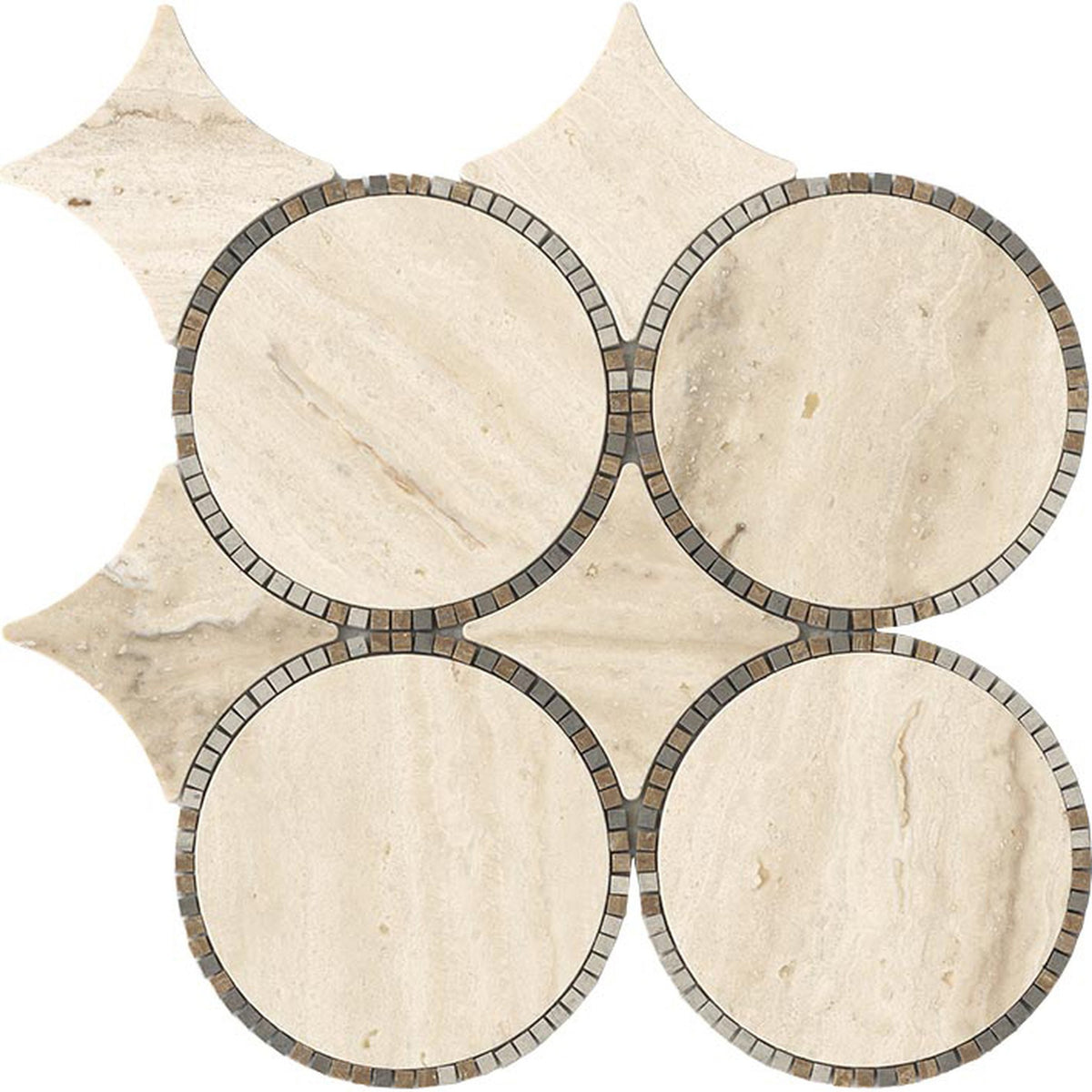 PŁYTKA MOZAIKA KAMIENNA TEMPO CIRCLE BEIGE 29.9 x 29.9 CM OD L'ANTIC