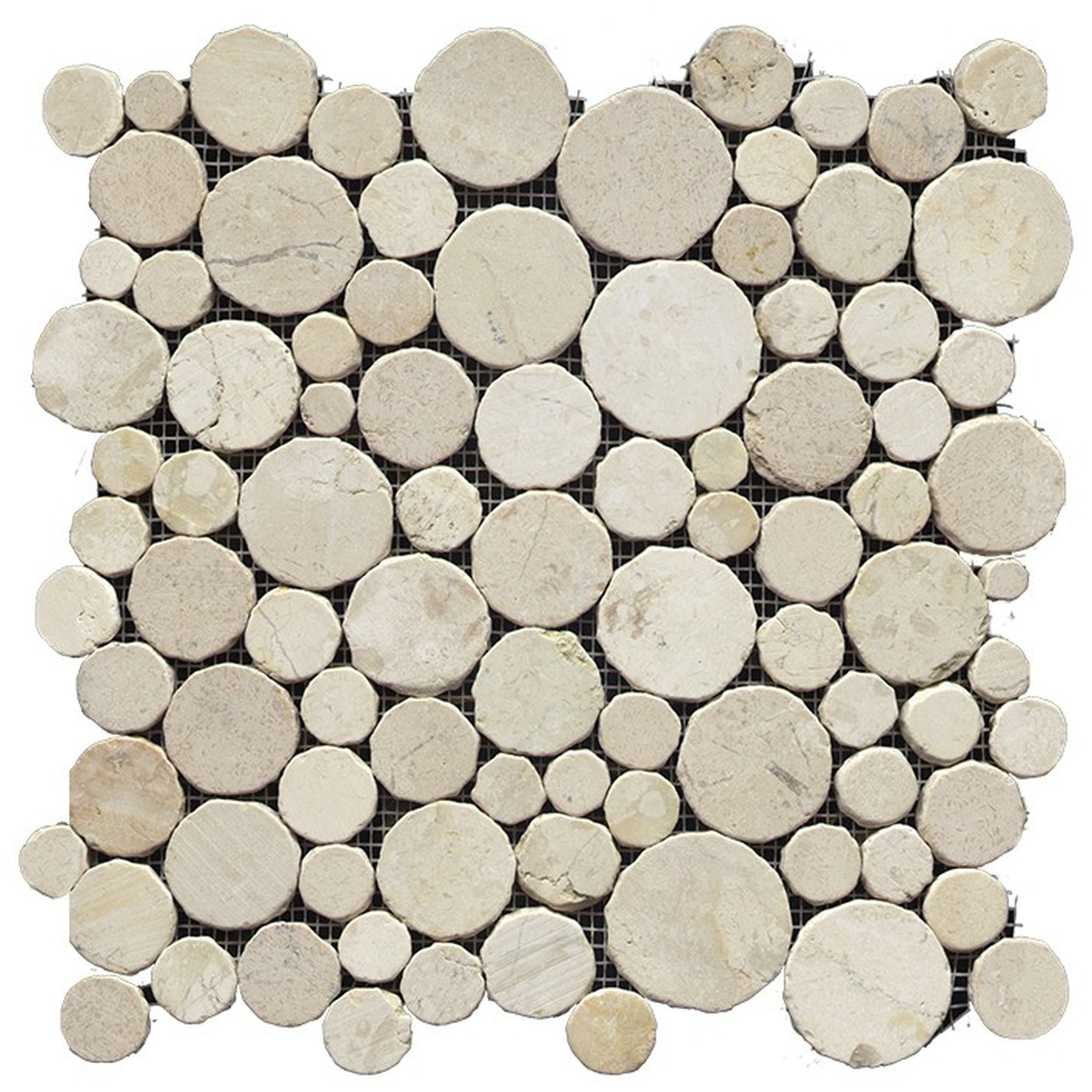 PŁYTKA MOZAIKA KAMIENNA PARADISE ROUND STONE BLANCO 31.5 x 31.5 CM OD L'ANTIC