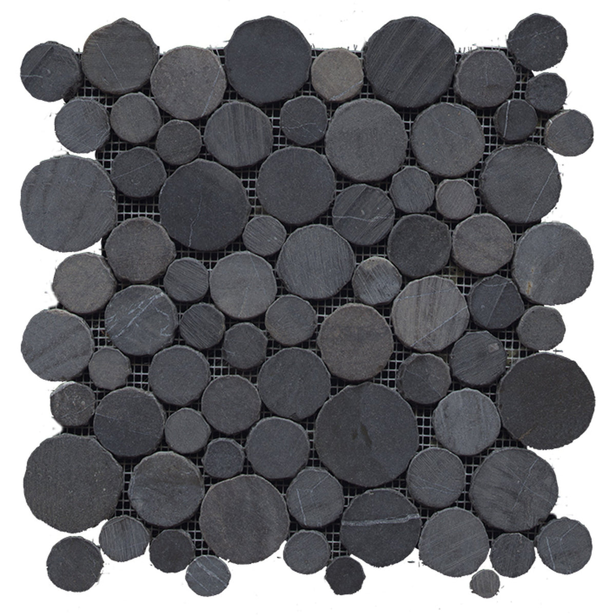PŁYTKA MOZAIKA KAMIENNA PARADISE ROUND STONE NEGRO 31.5 x 31.5 CM OD L'ANTIC