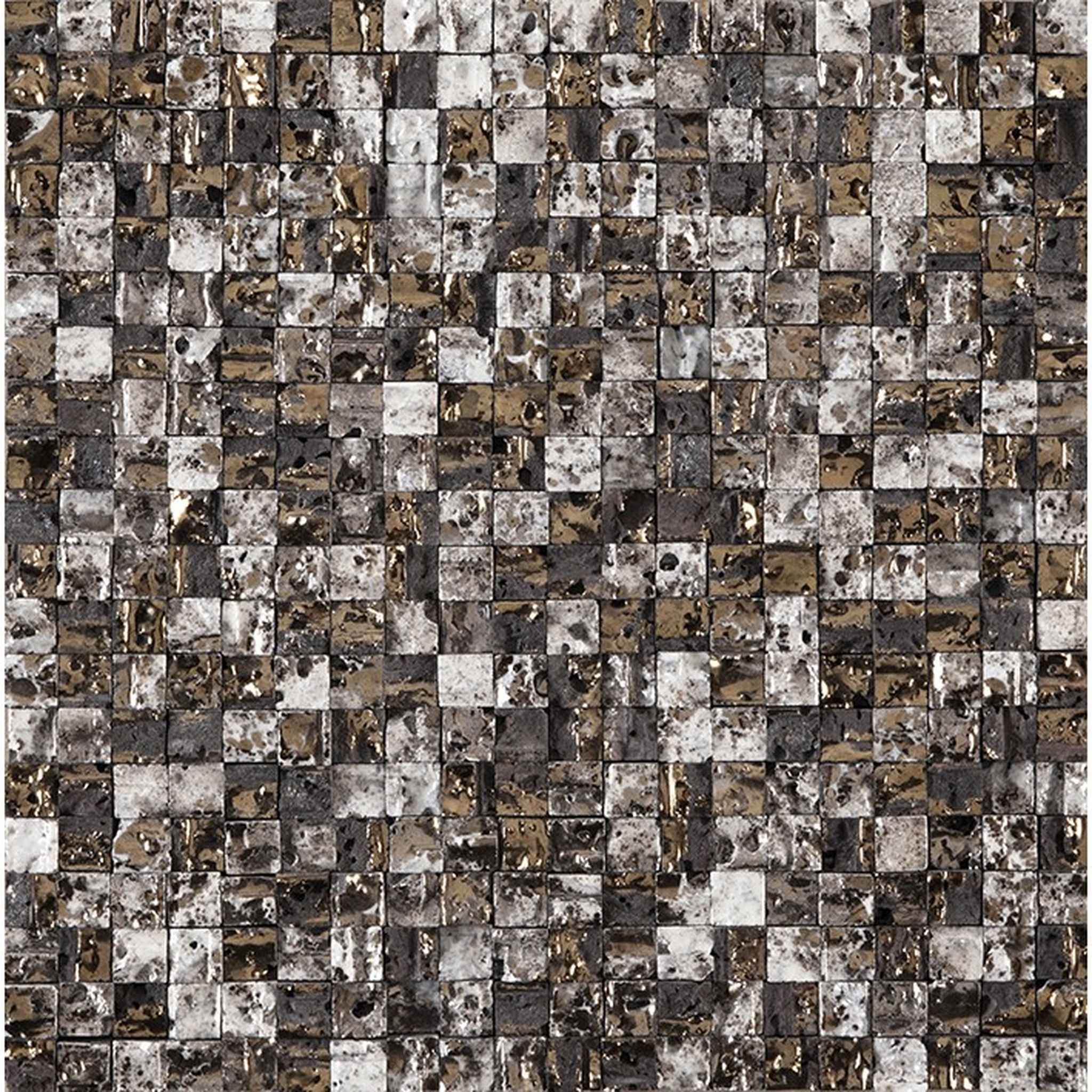 PŁYTKA MOZAIKA KAMIENNA ELITE LAVA STONE MIX GOLD WHITE 30.1 x 30.1 CM OD L'ANTIC