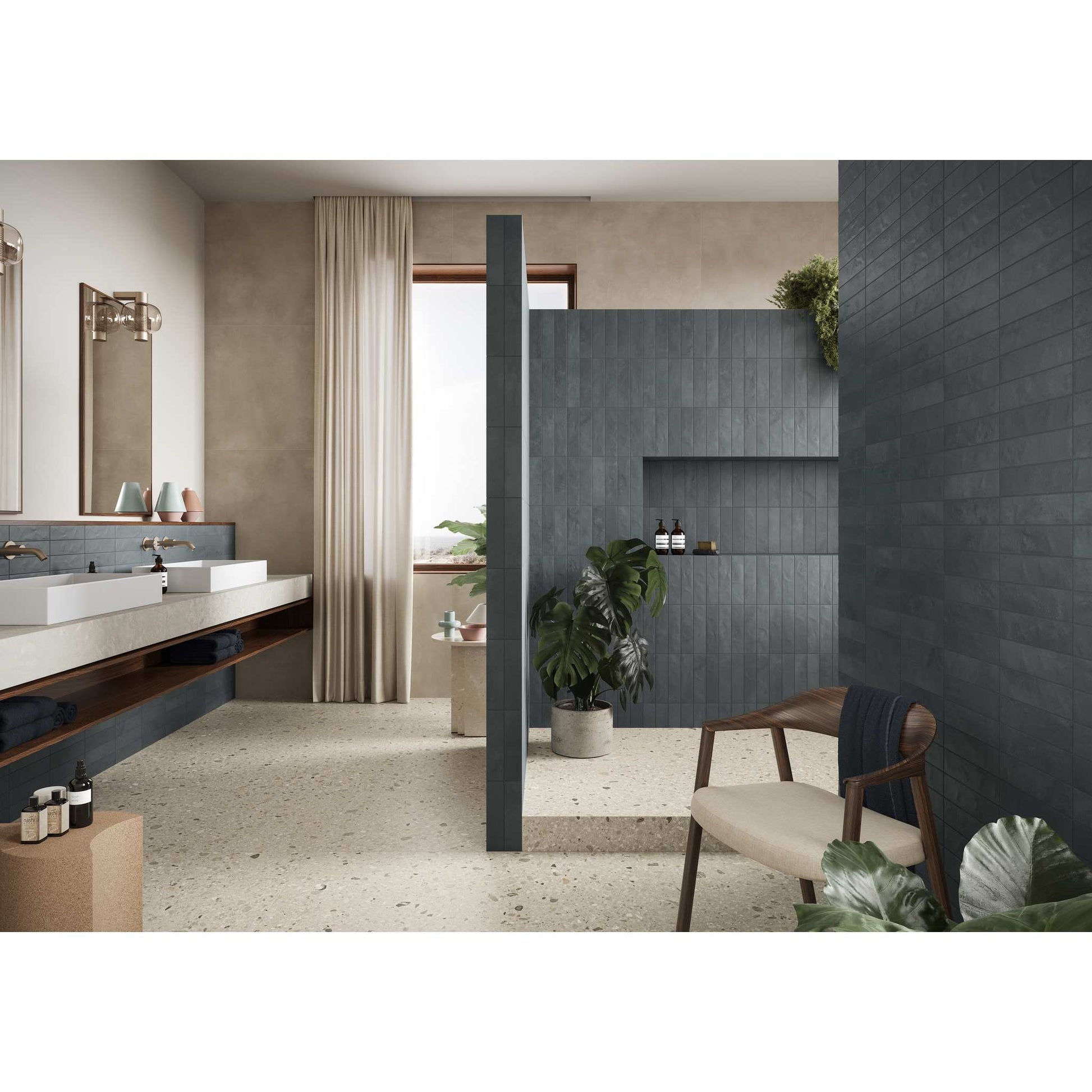 PŁYTKA CERAMICZNA MINIATURE CERA CERA BLU NOTTE VELVET 6 X 24 CM OD MARCA CORONA