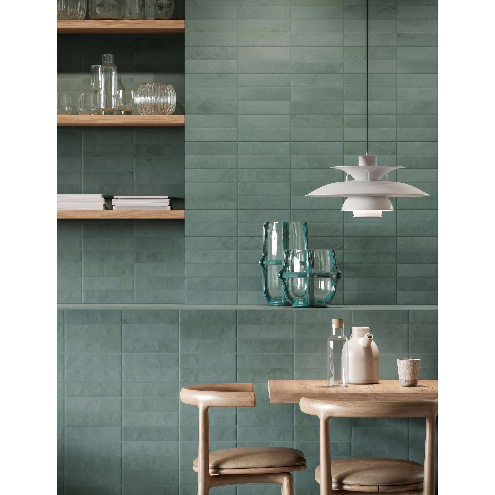 PŁYTKA CERAMICZNA MINIATURE CERA CERA VERDE FORESTA VELVET 6 X 24 CM OD MARCA CORONA