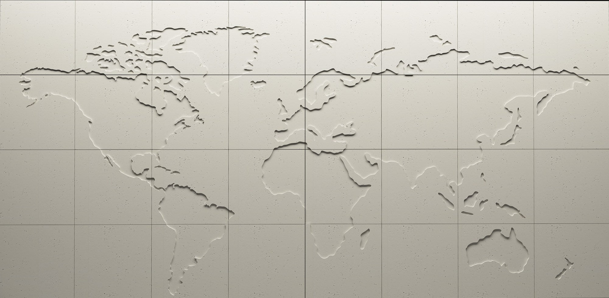 PANEL DEKORACYJNY MURAL MAP OF THE WORLD KREMOWY ODCIEŃ BIELI 240 X 480 CM OD PROGIP