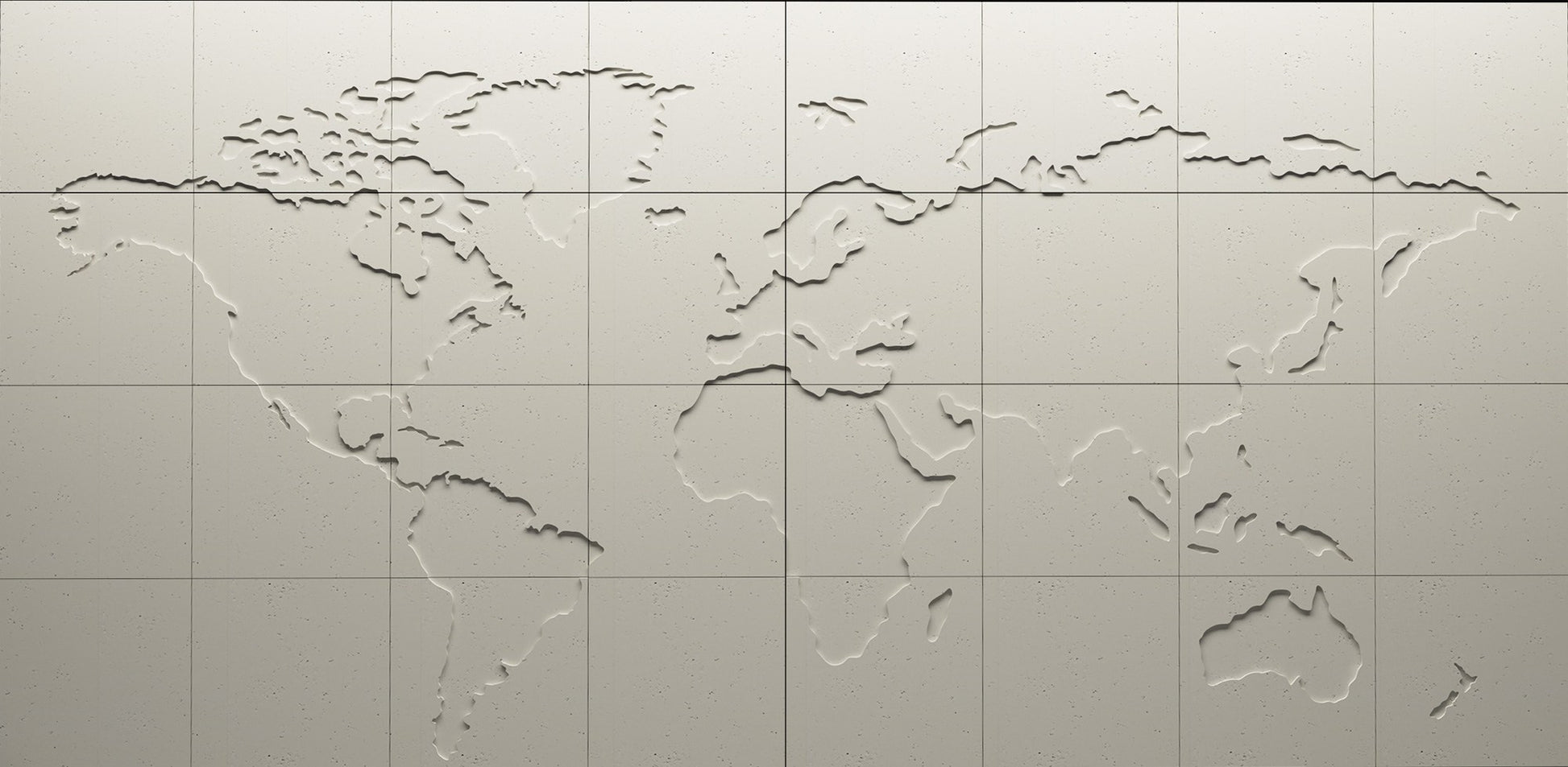 PANEL DEKORACYJNY MURAL MAP OF THE WORLD KREMOWY ODCIEŃ BIELI 240 X 480 CM OD PROGIP