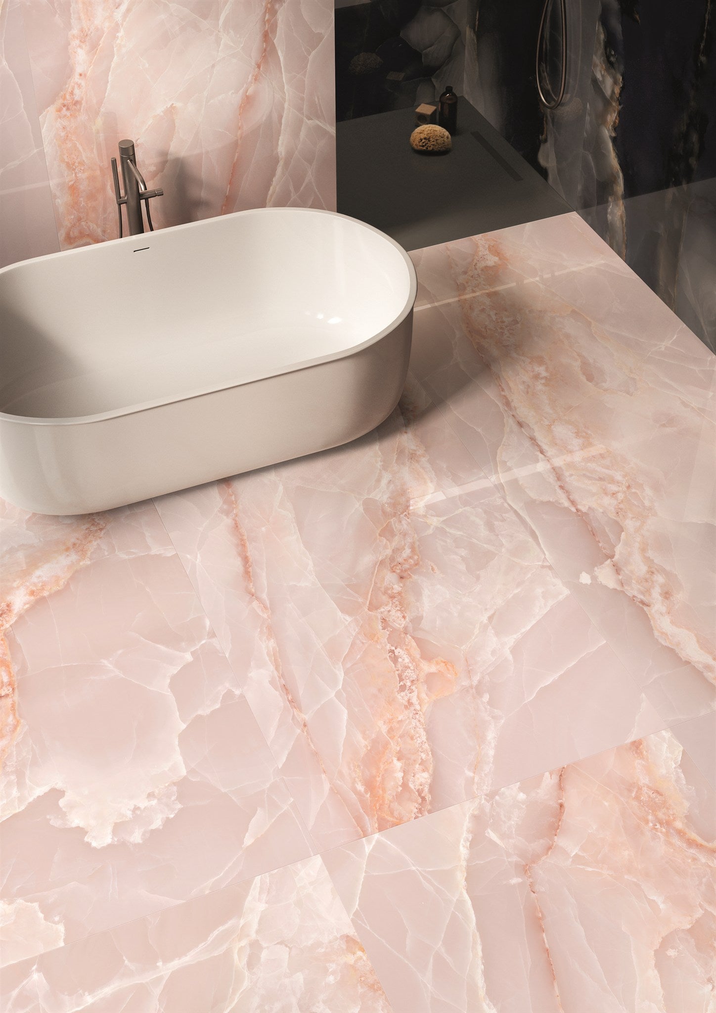 PŁYTKA CERAMICZNA ONYX PINK FULL LAP. 278 X 120 CM OD EMIL CERAMICA