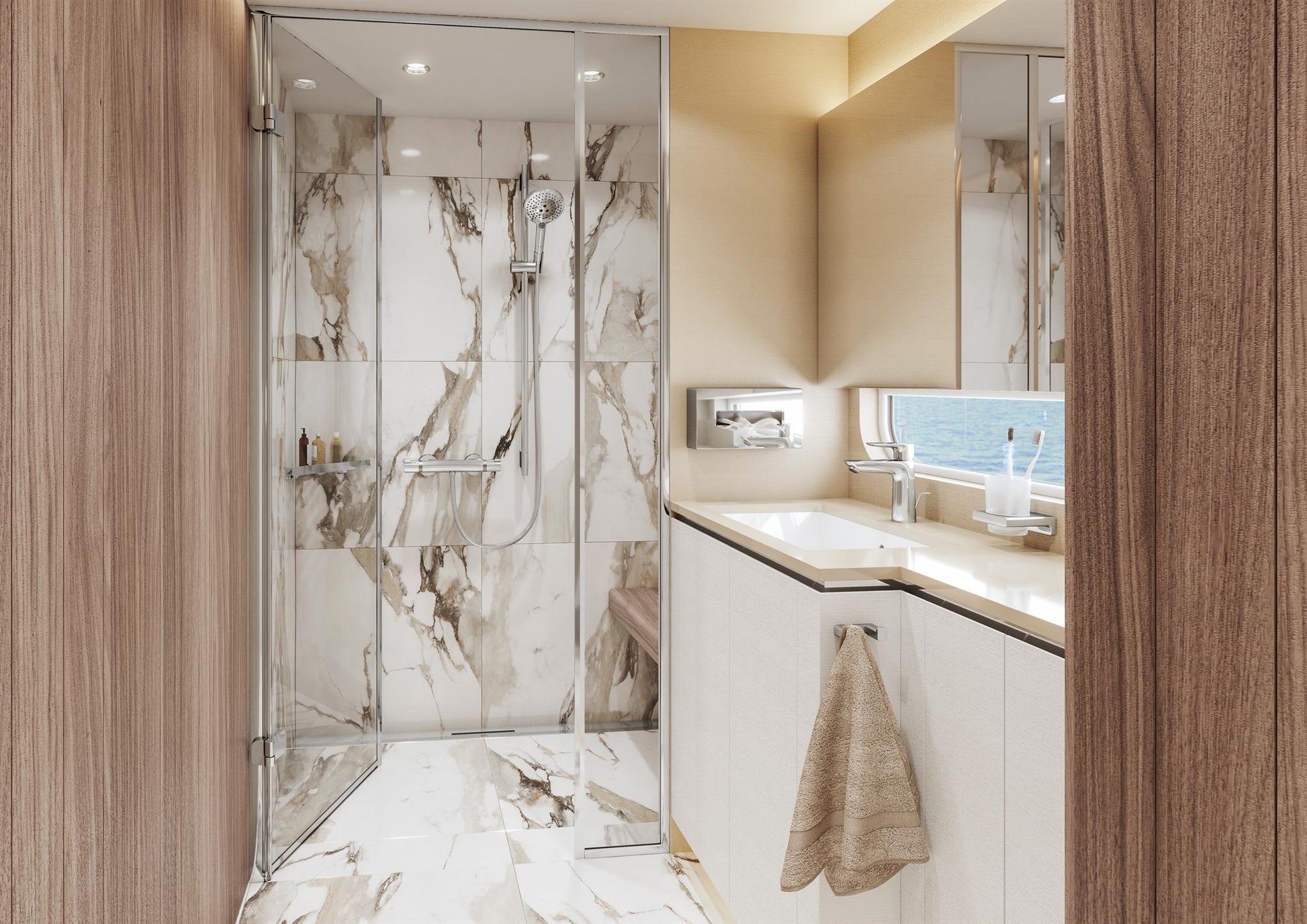 BATERIA UMYWALKOWA ECOSTAT COMFORT SREBRNY OD HANSGROHE 13116000